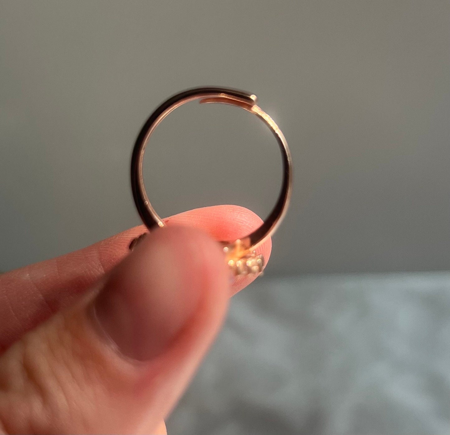 Gorgeous Lavender Moon Quartz Statement Ring | 925 Sterling Silver Rose Gold Plated Adjustable Band