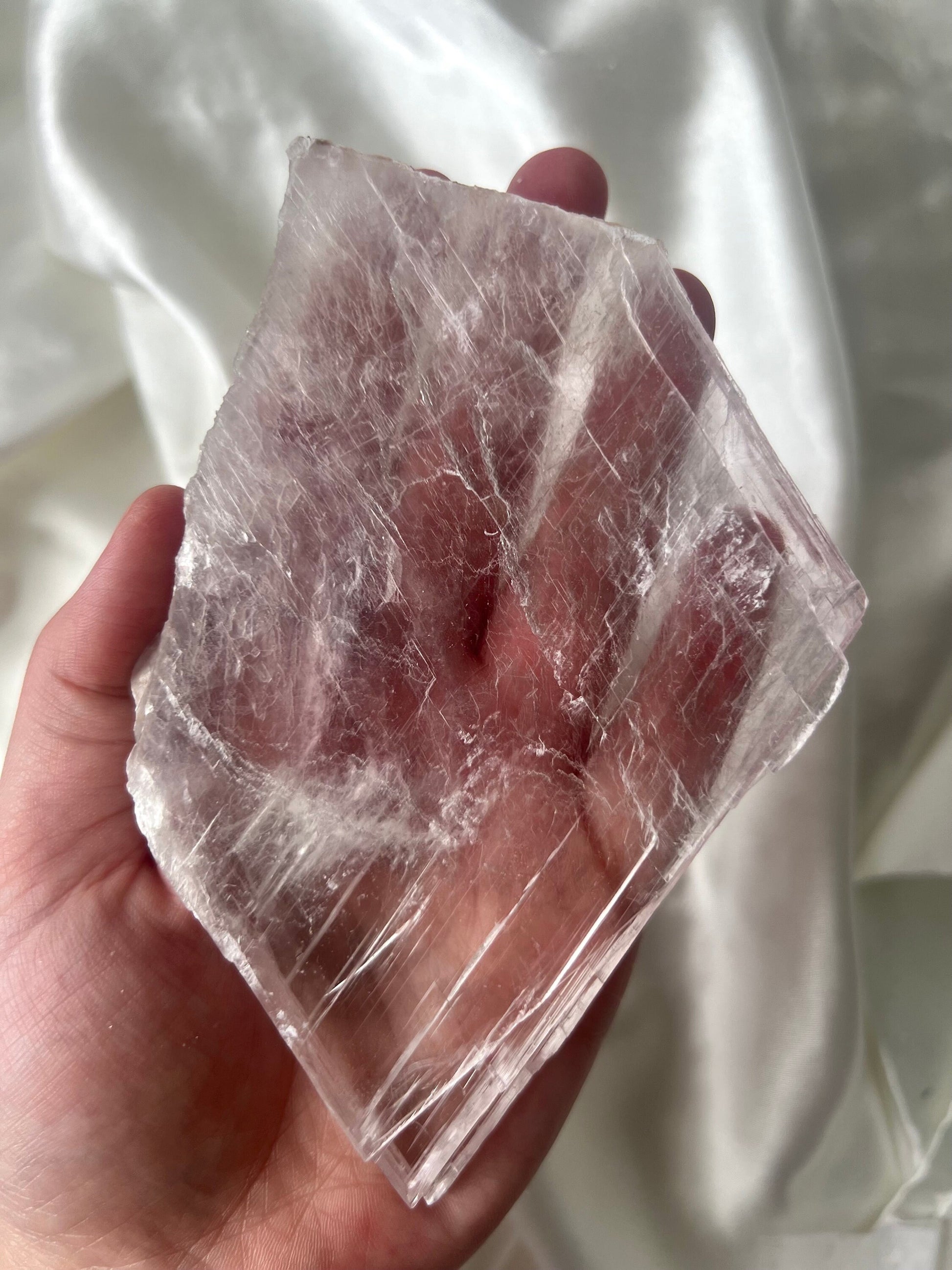 Gorgeous Pink Selenite Charging Plate | Pink Selenite Slab