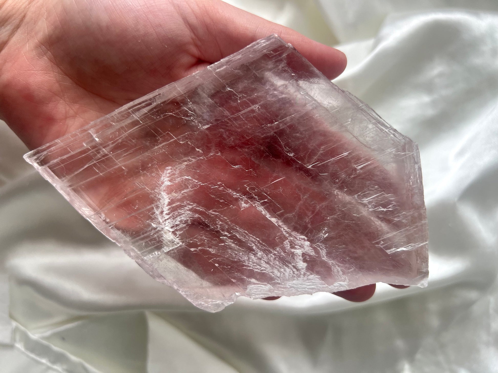 Gorgeous Pink Selenite Charging Plate | Pink Selenite Slab