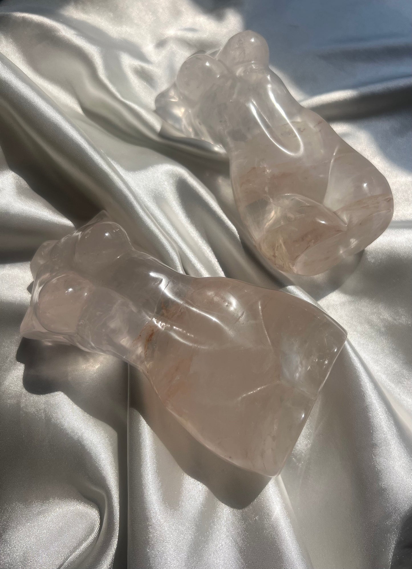 XL Stunning Rose Quartz Goddess Carving | Transparent Rose Quartz Lady Body Statue Female Torso