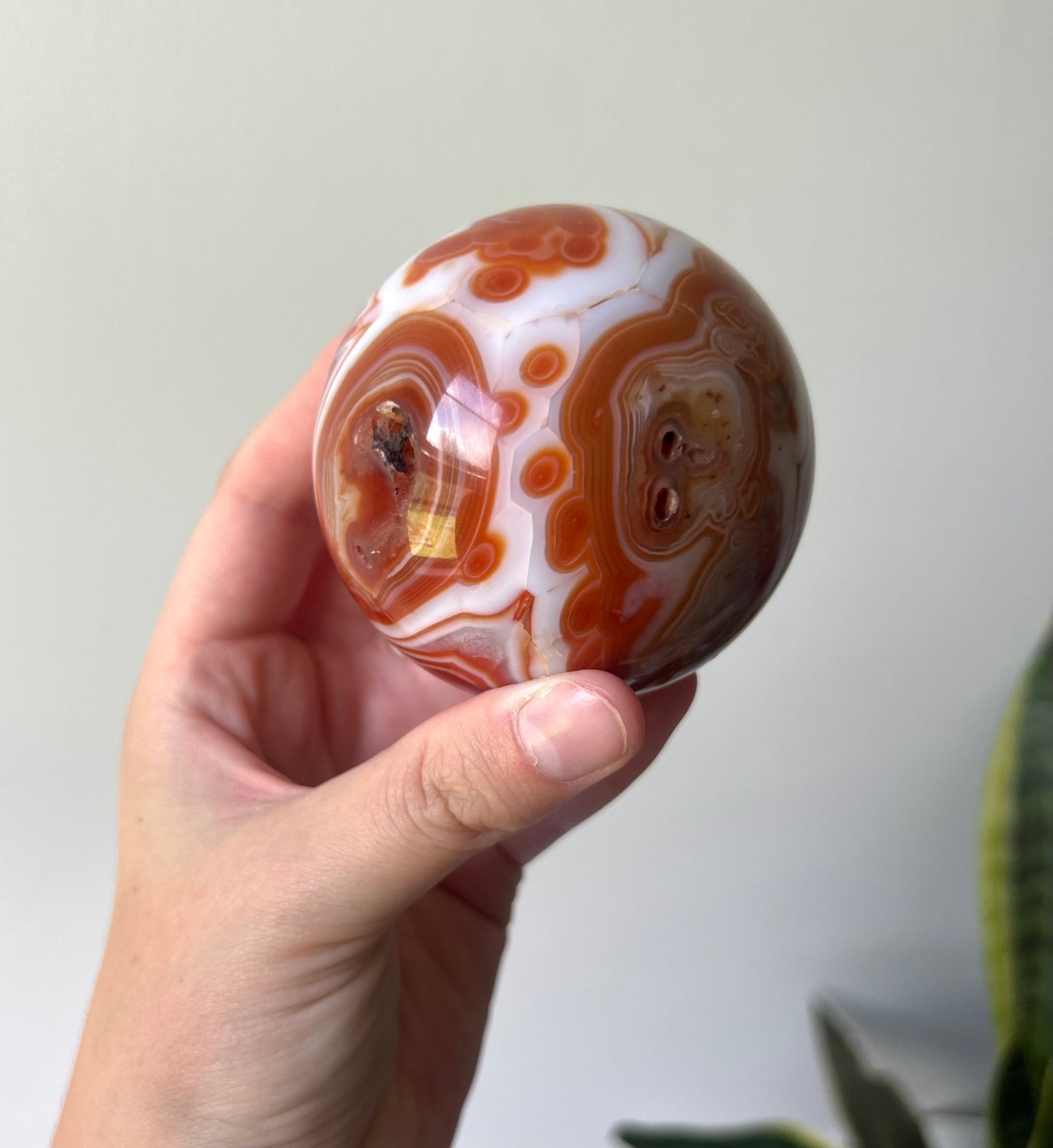 Gorgeous Banded Sardonyx Sphere Carving | Carnelian Agate Sphere