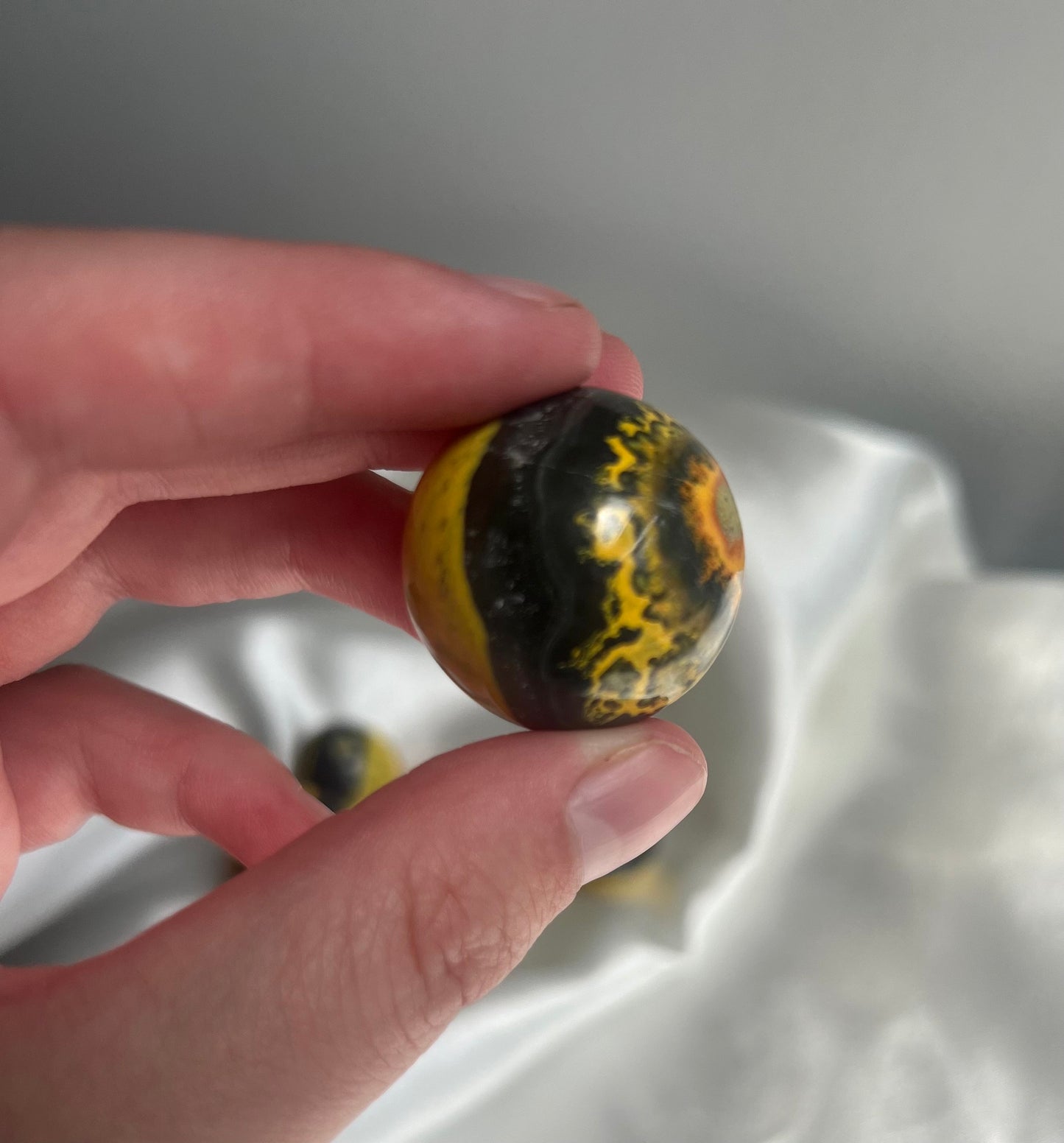 Bumble Bee Jasper Mini Sphere Carving | Bumblebee Jasper Crystal Ball