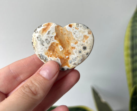 Gorgeous Veinless Ocean Jasper Heart Carving from Madagascar