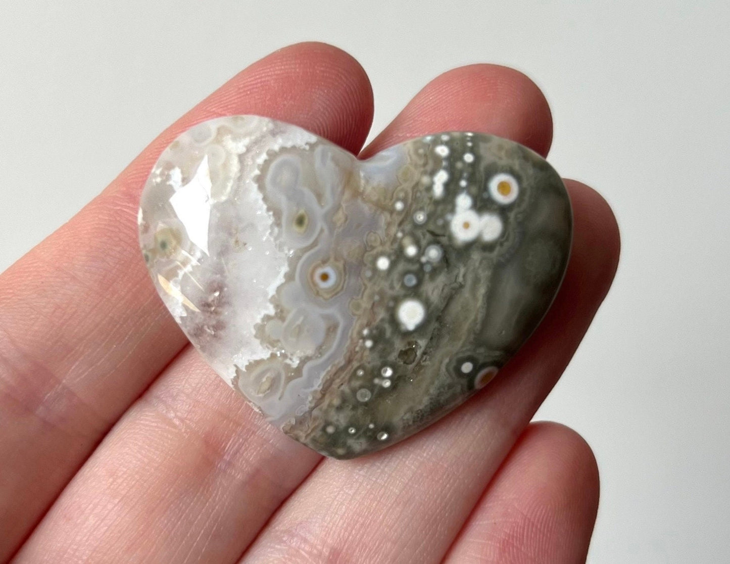 Gorgeous Veinless Ocean Jasper Heart Carving from Madagascar