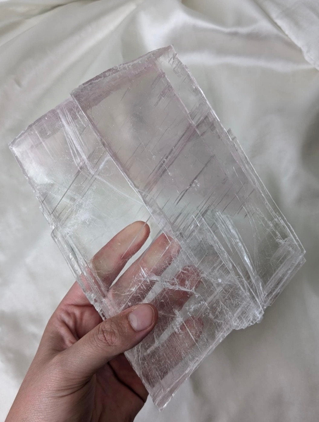 Gorgeous Pink Selenite Charging Plate | Pink Selenite Slab