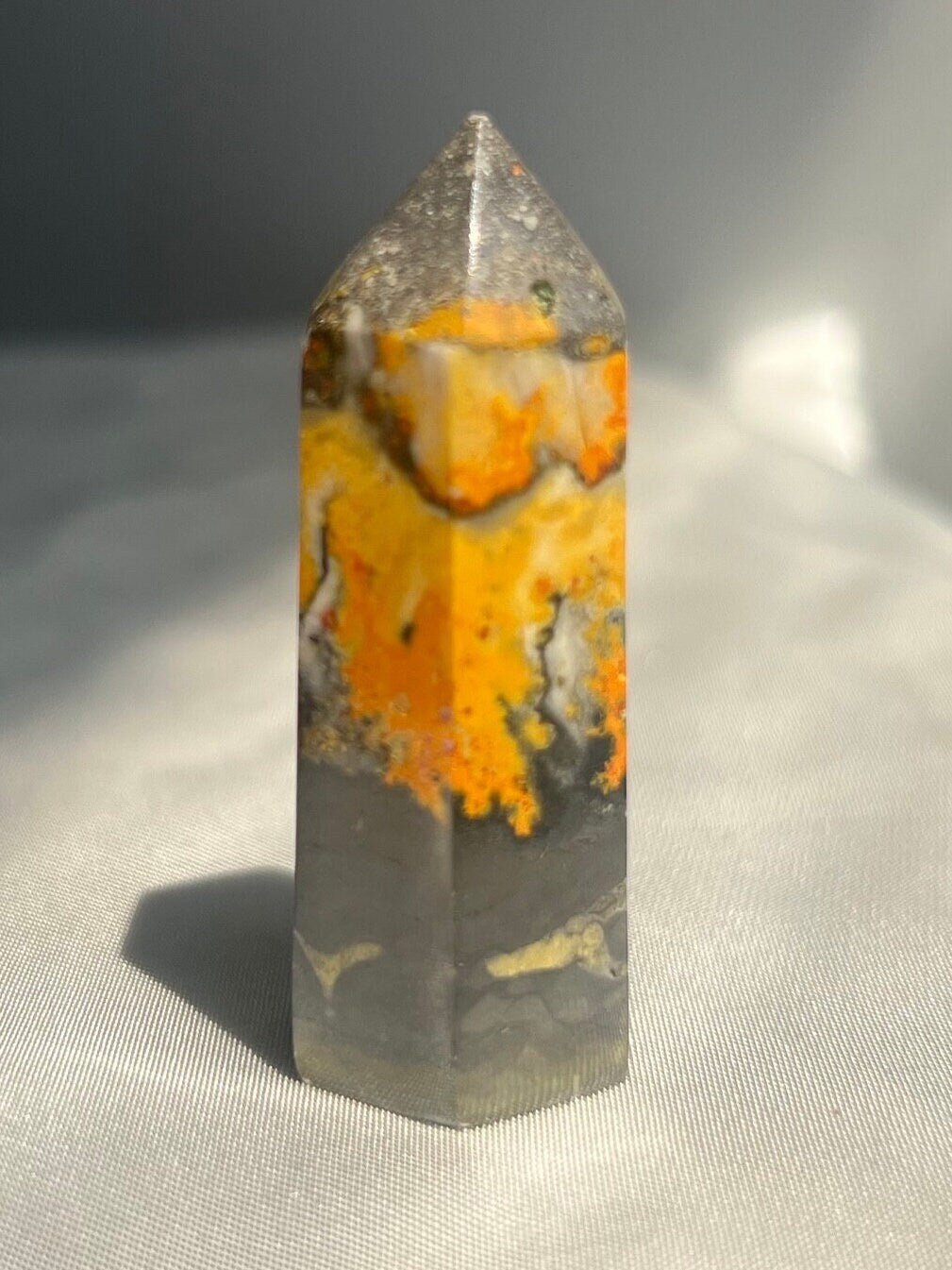 Mini Bumblebee Jasper Tower Carving | Small Bumble Bee Jasper Point
