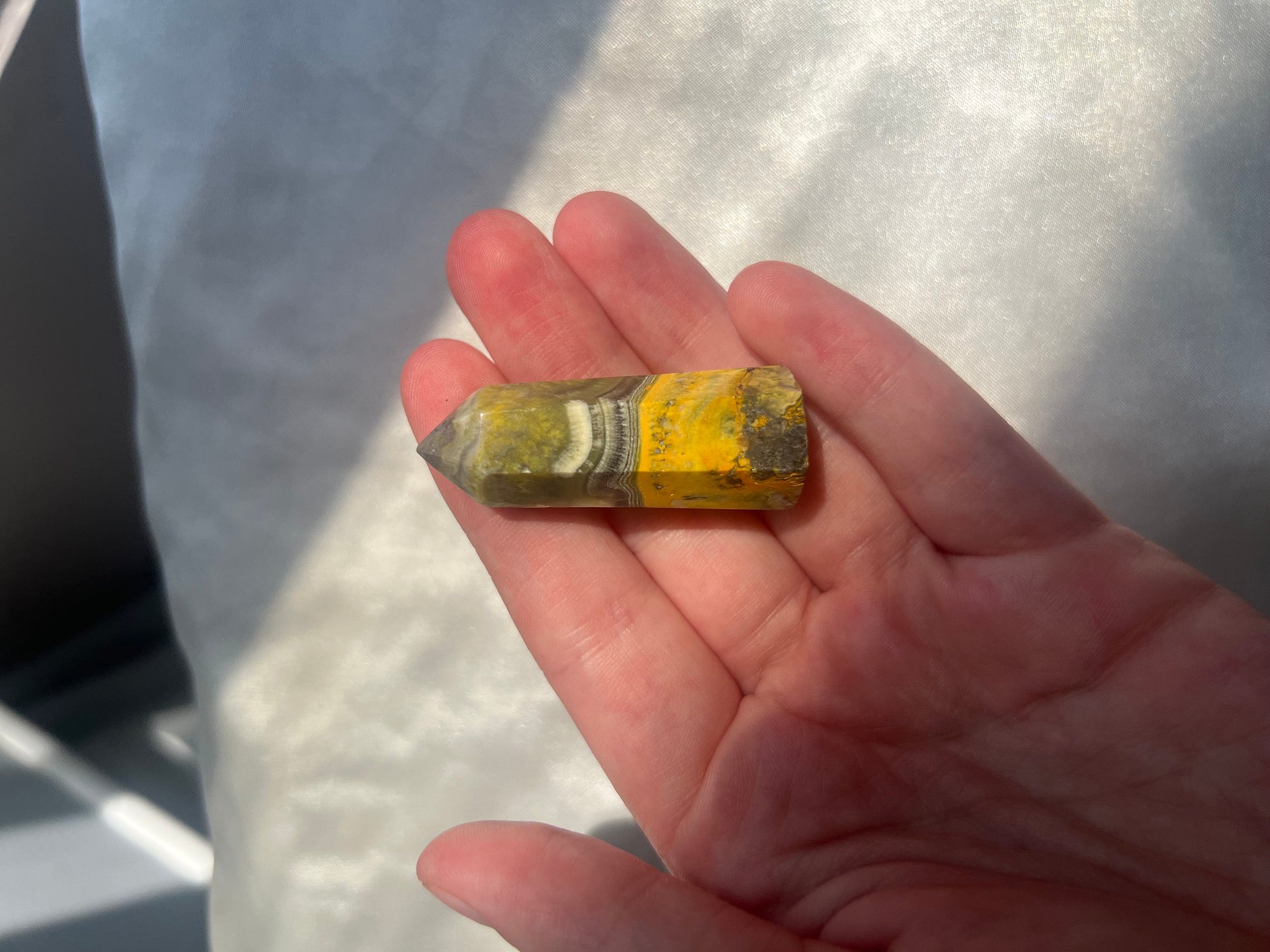 Mini Bumblebee Jasper Tower Carving | Small Bumble Bee Jasper Point