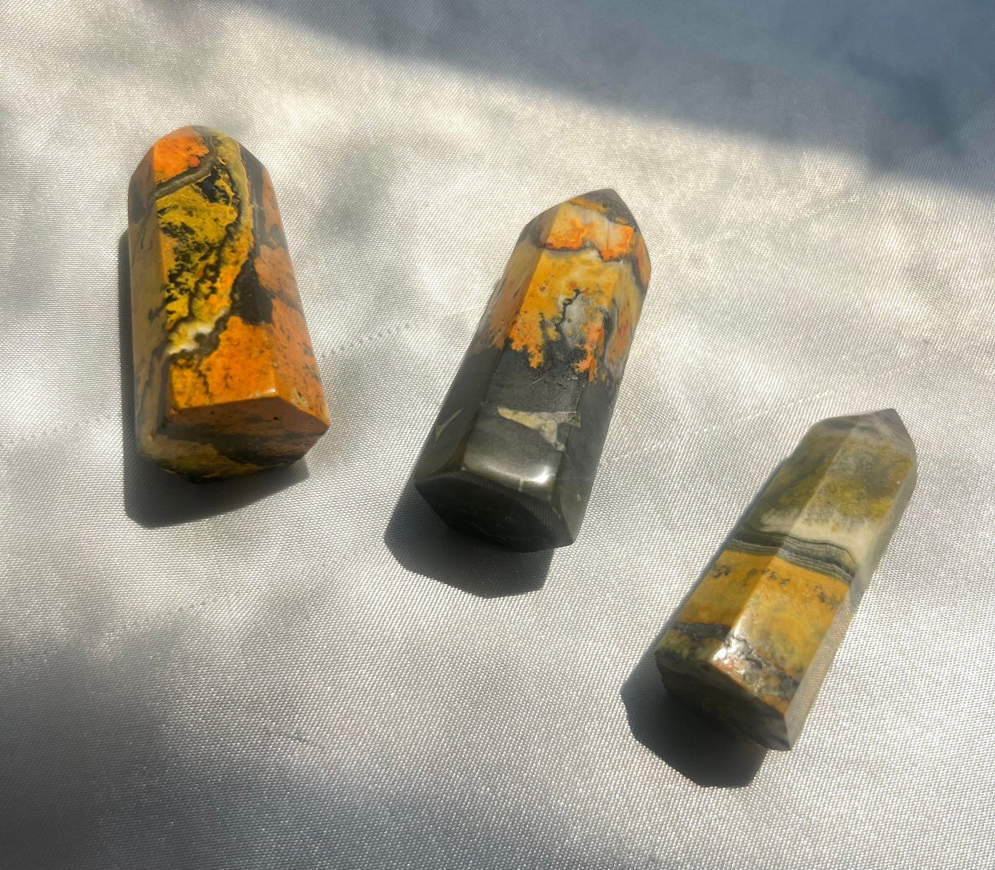 Mini Bumblebee Jasper Tower Carving | Small Bumble Bee Jasper Point