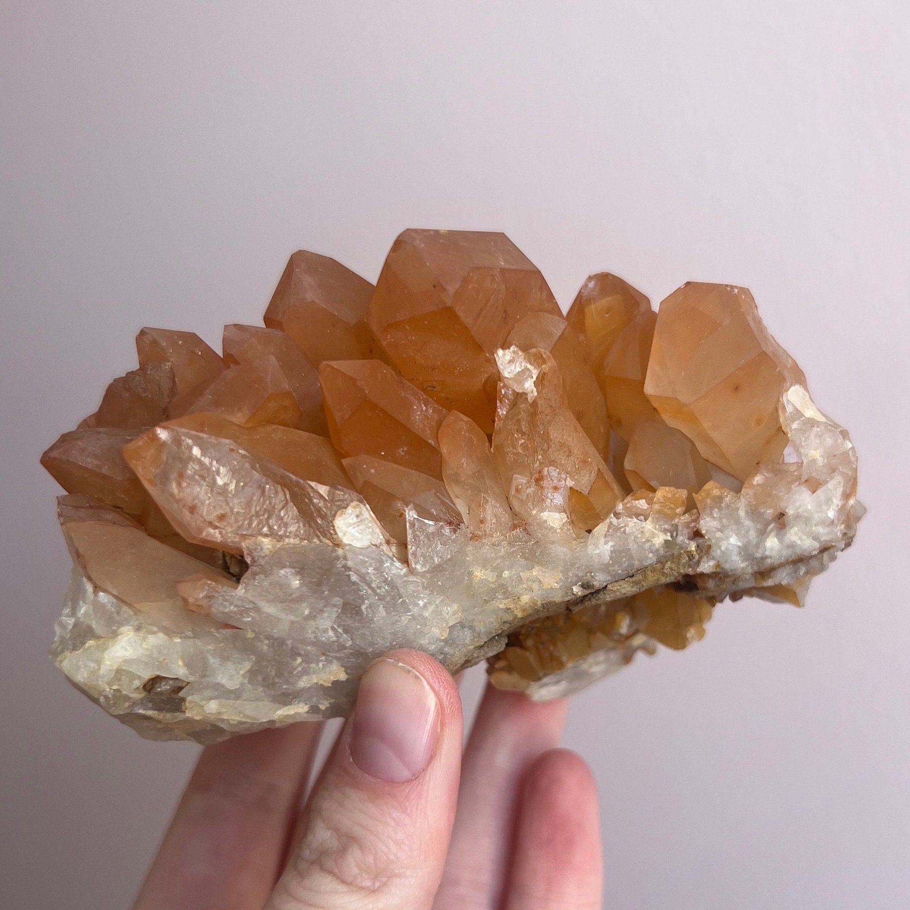 Tangerine Quartz Cluster | Raw Tangerine Quartz Cluster from Brazil