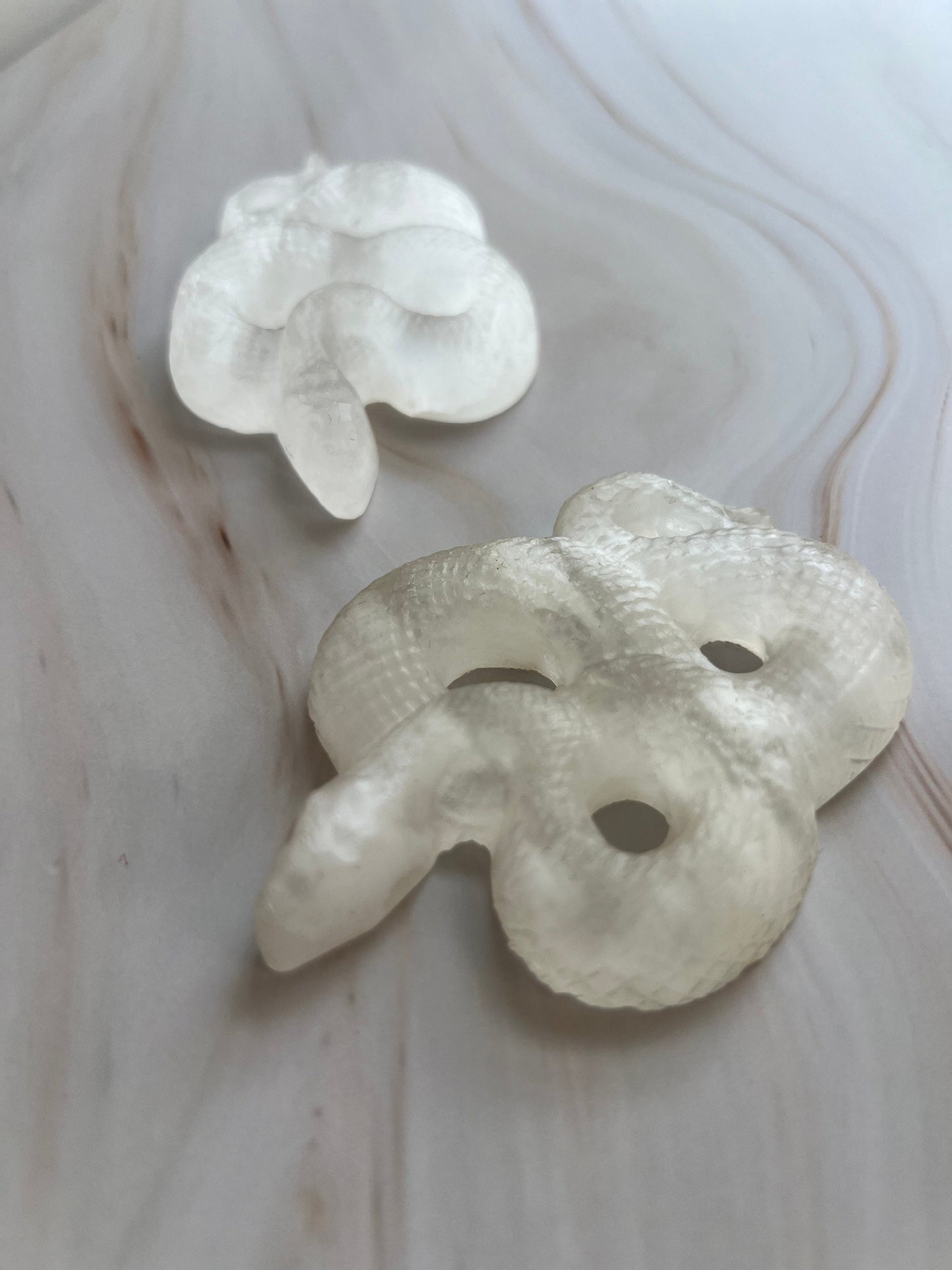 Gorgeous Selenite Snake Carving | One (1) Satin Spar Snake Carving