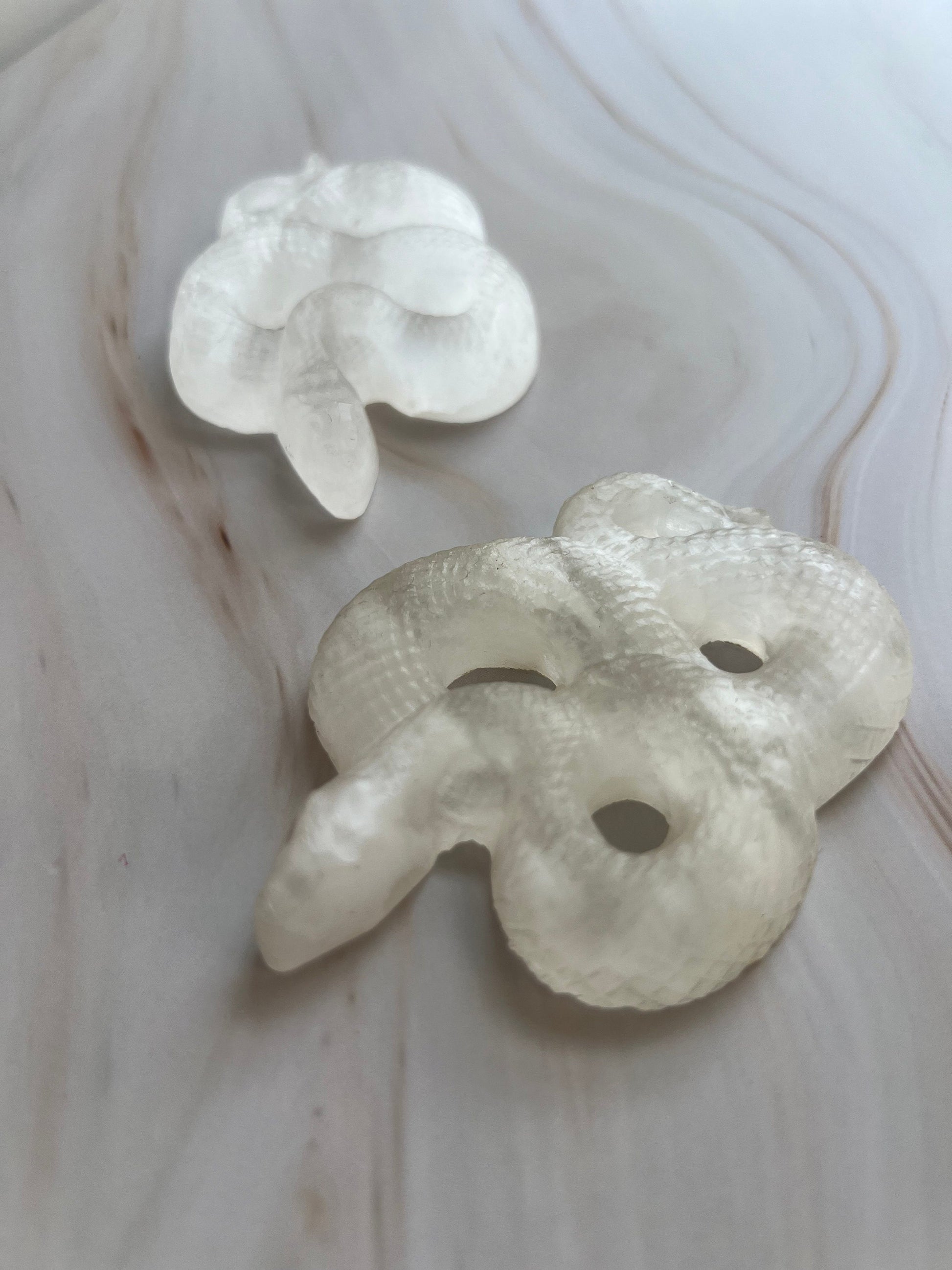 Gorgeous Selenite Snake Carving | One (1) Satin Spar Snake Carving