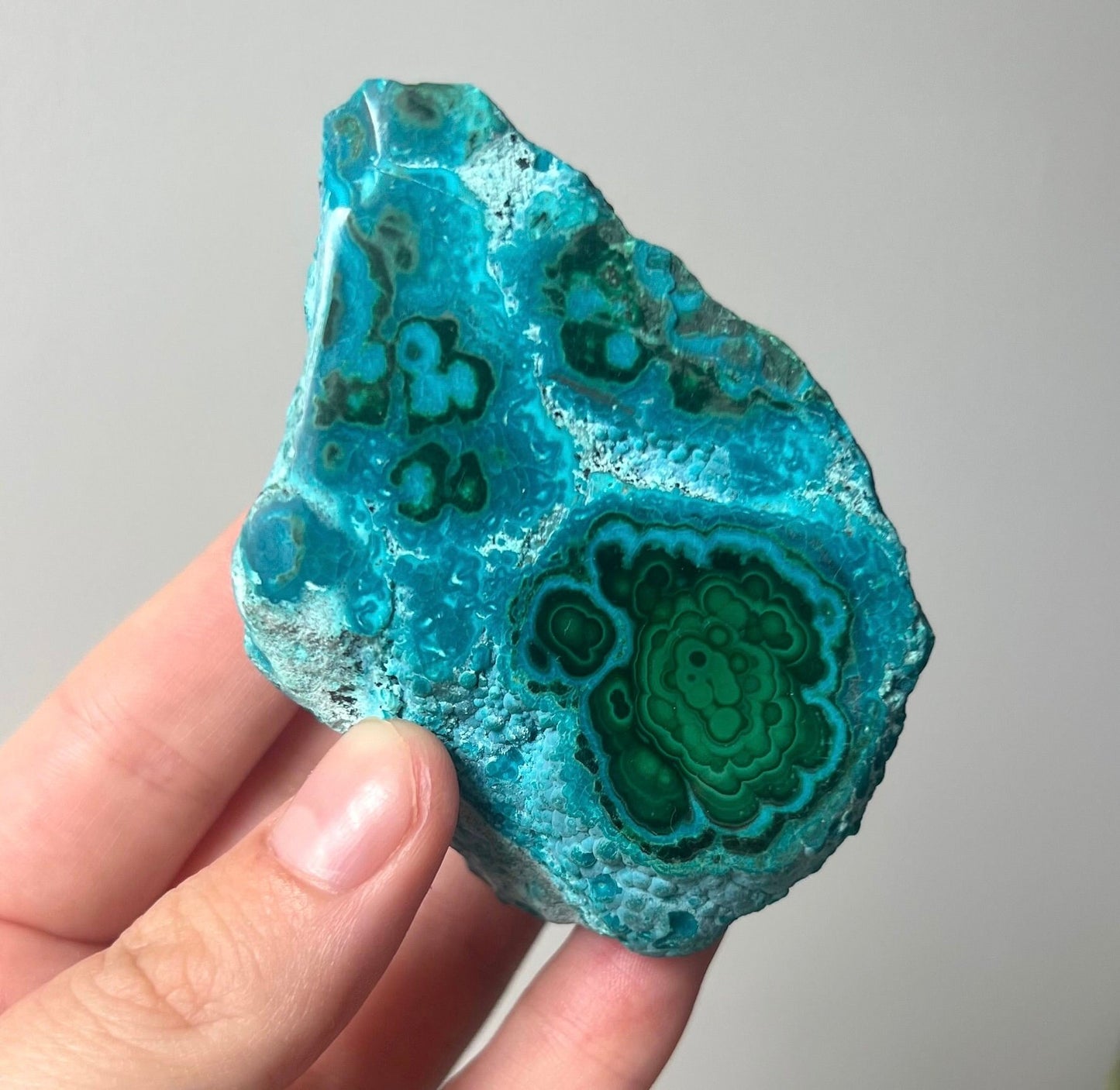 Gorgeous Chrysocolla Malachite Semi-Polished Specimen | Malachola Specimen Raw Semi Polished