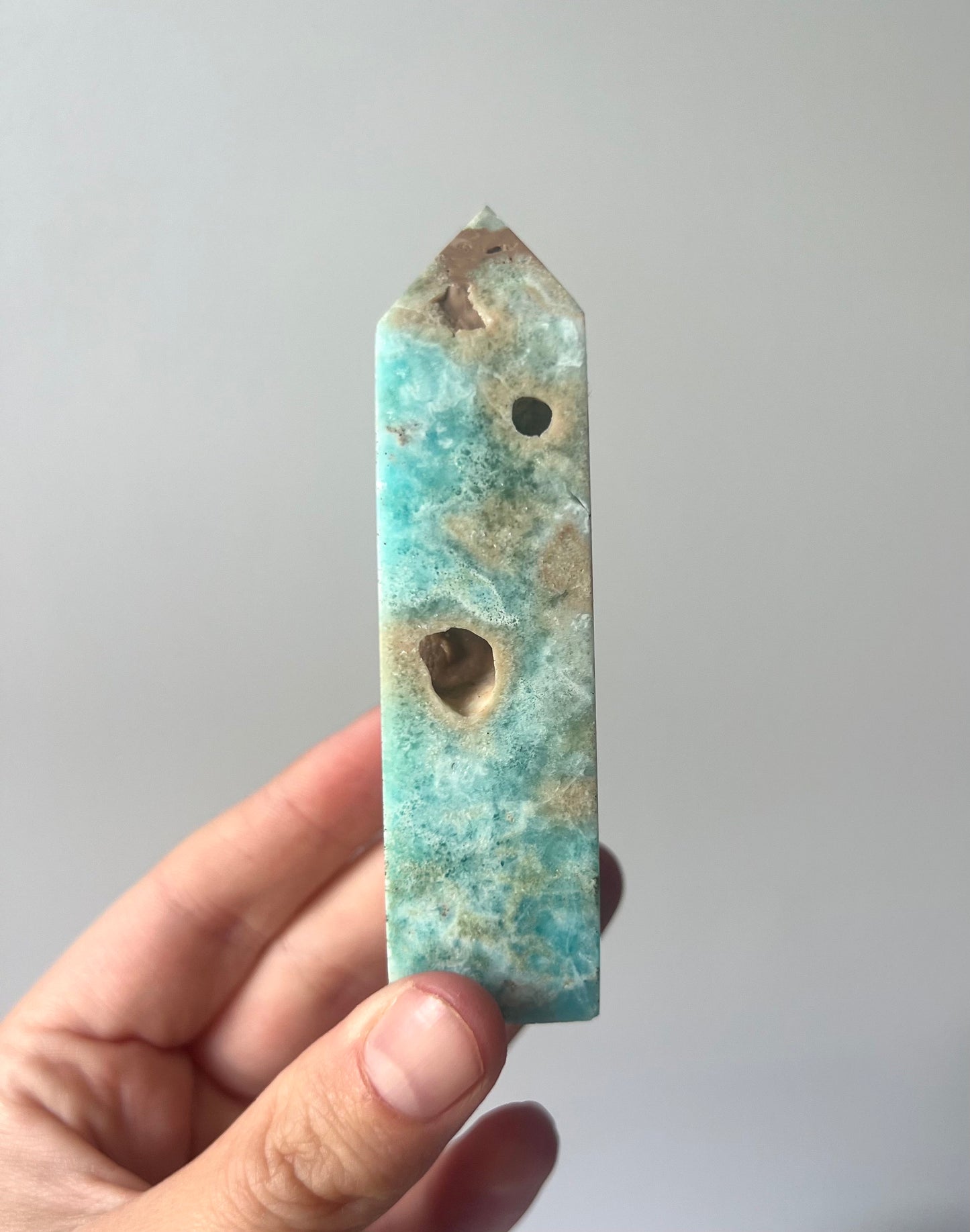 Beautiful Hemimorphite Tower |Blue Aragonite Brown Aragonite White Aragonite Tower