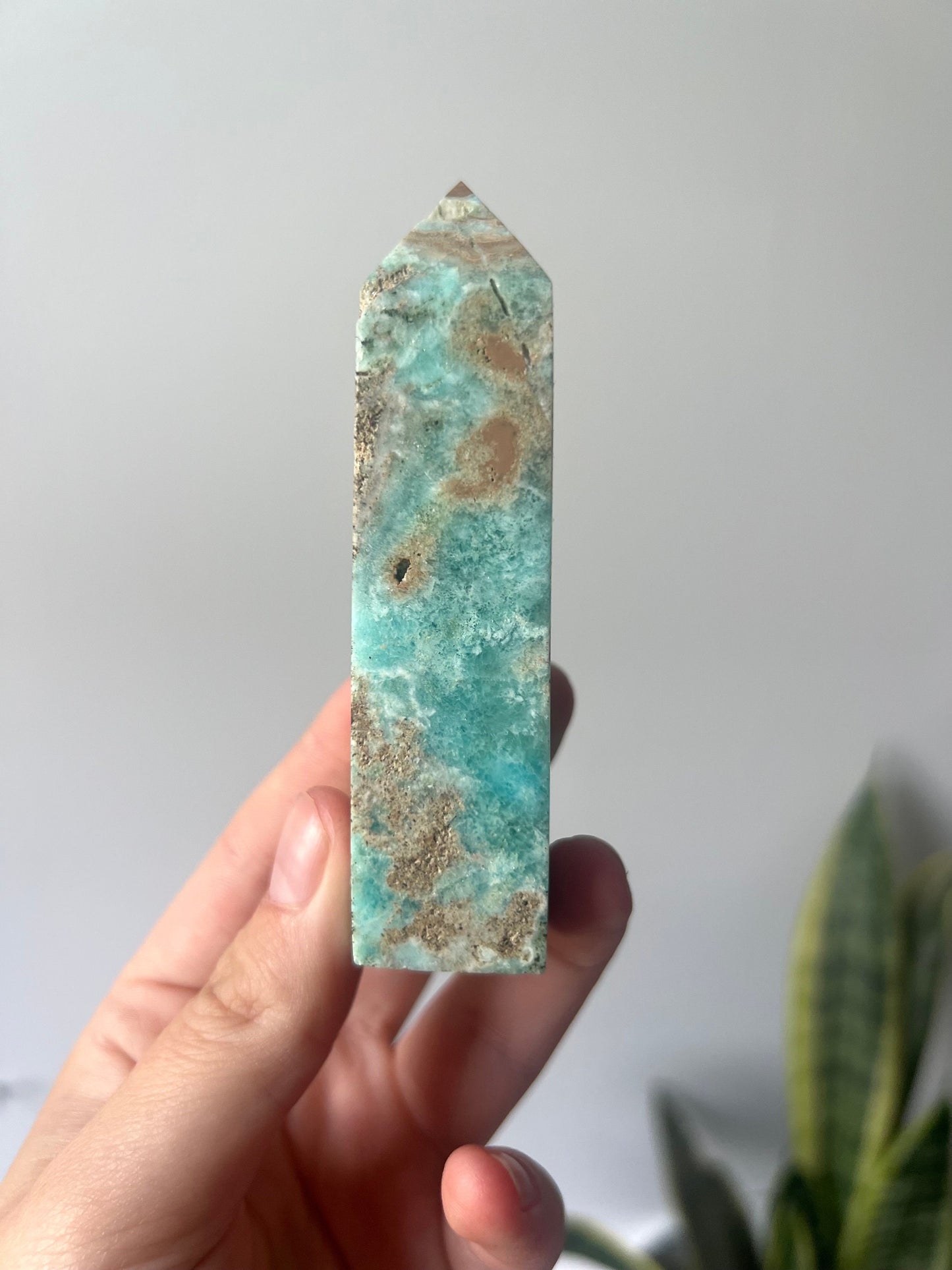 Beautiful Hemimorphite Tower |Blue Aragonite Brown Aragonite White Aragonite Tower
