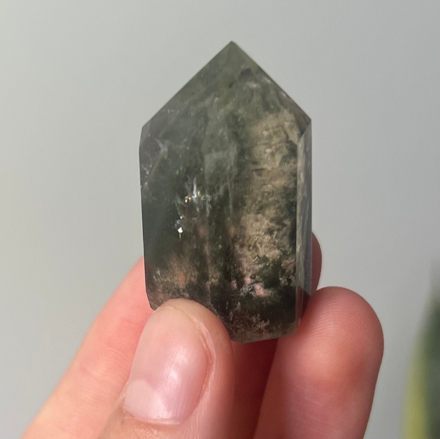 Gorgeous Garden Quartz Mini Tower with Chlorite Phantoms | Chlorite Quartz with Inclusions
