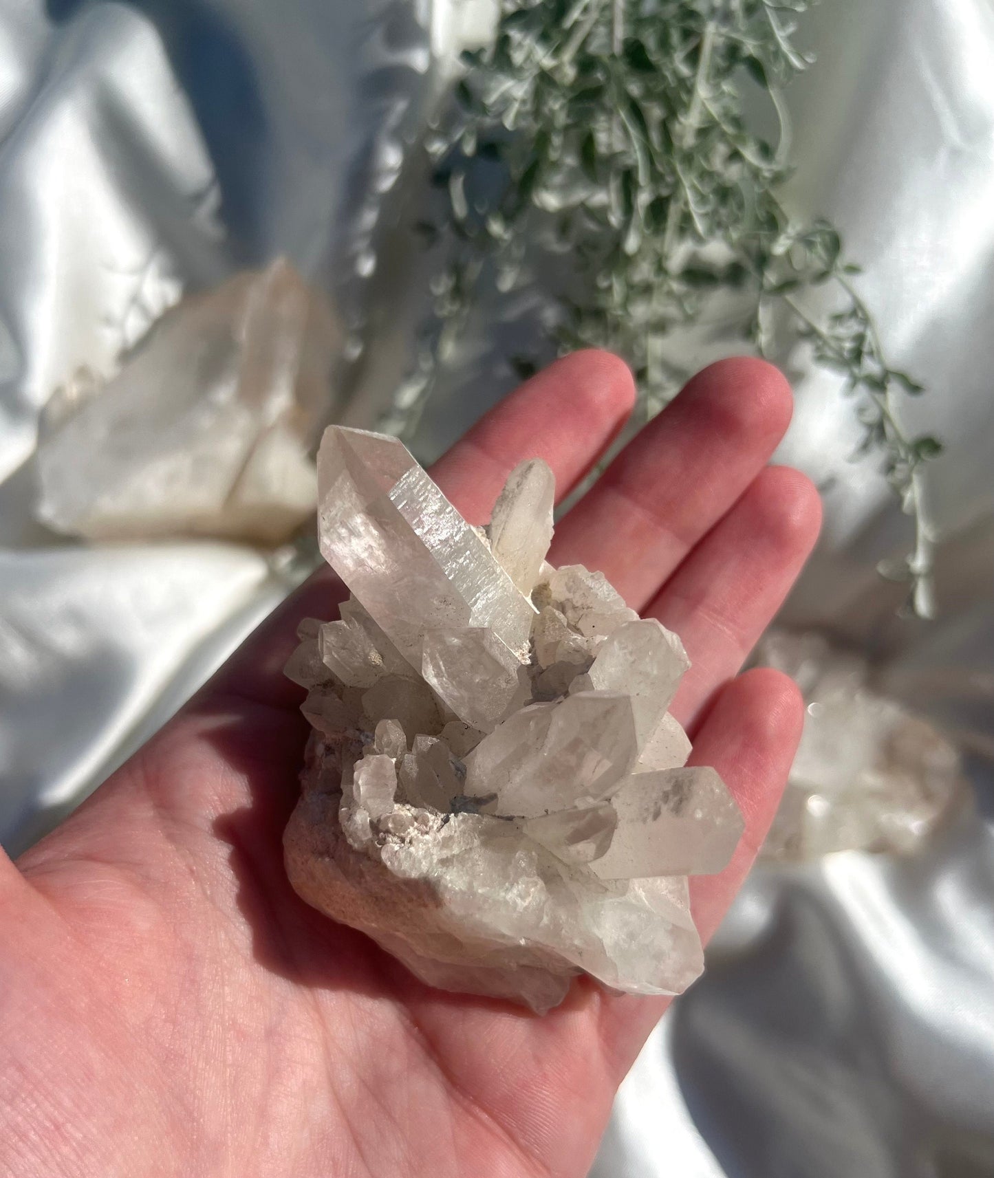Clear Quartz Cluster with Long Quartz Points 5.4oz