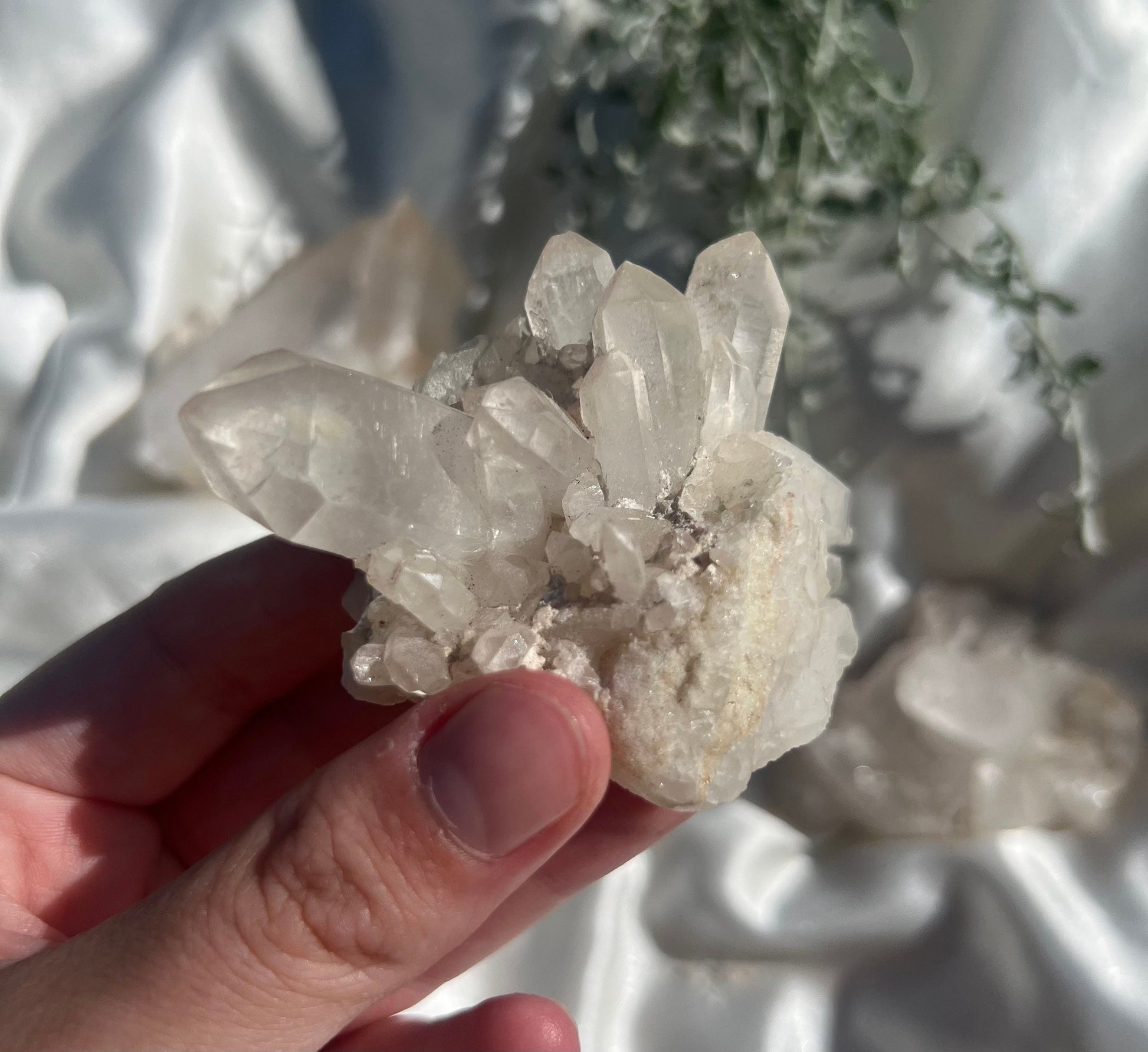 Clear Quartz Cluster with Long Quartz Points 5.4oz