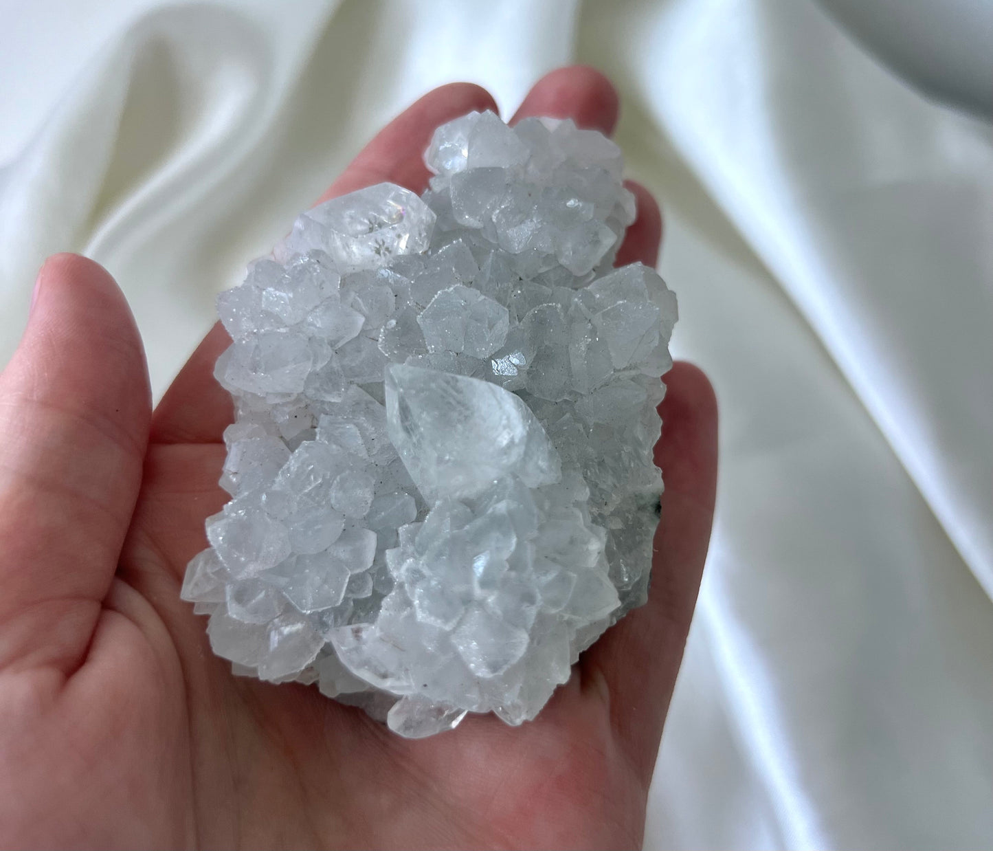 Stunning Raw Apophyllite Cluster on Chalcedony