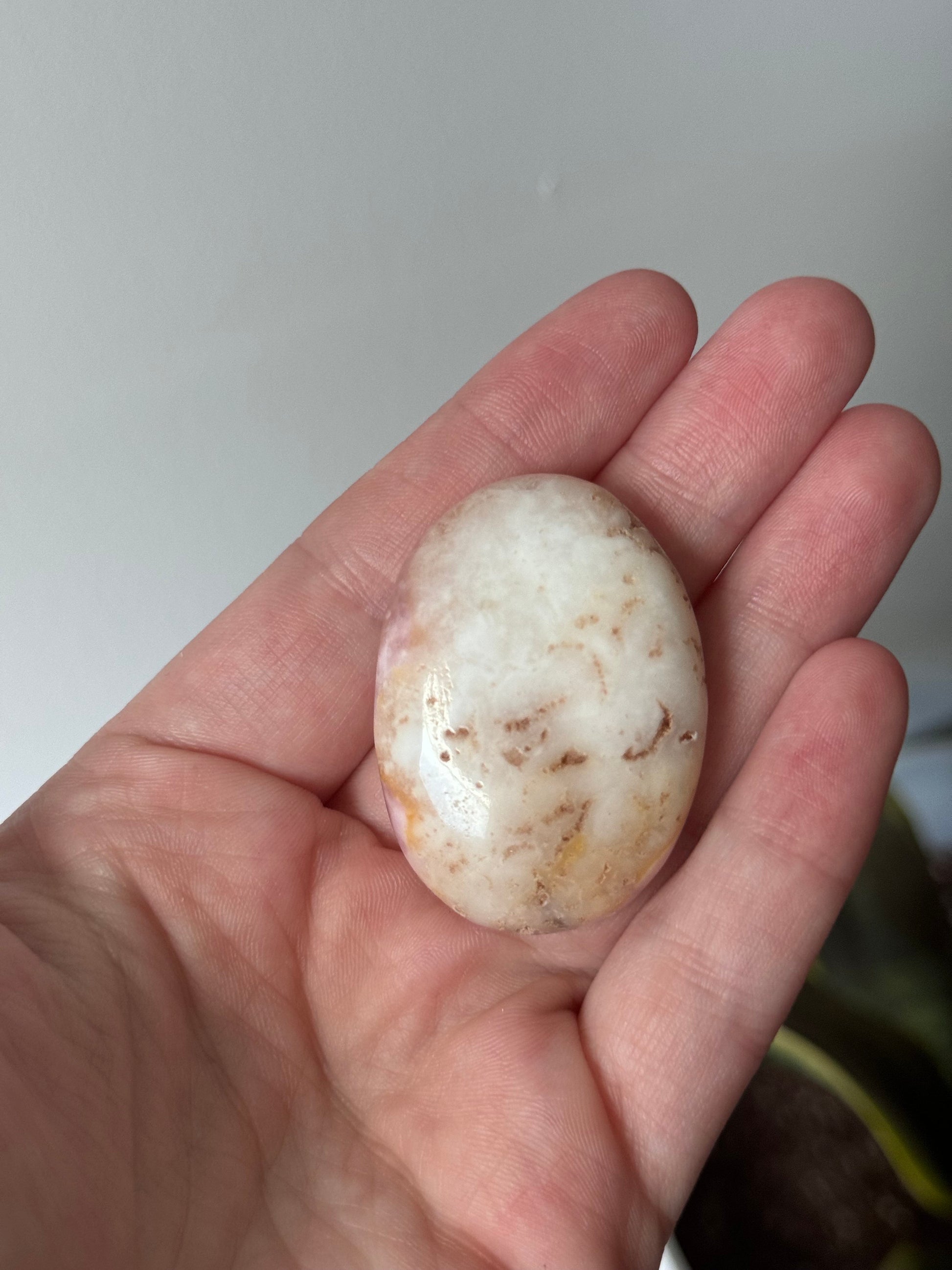 Beautiful Small Pink Aragonite Palm Stone From Pakistan