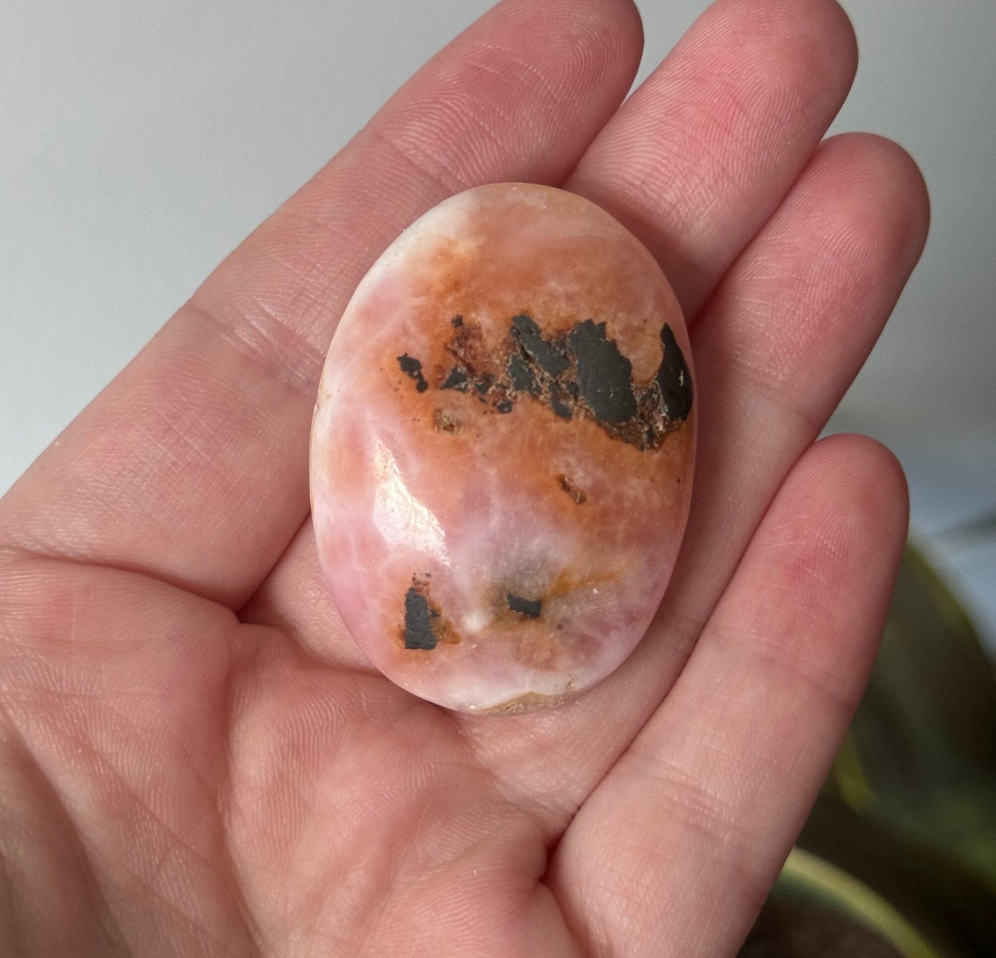 Beautiful Small Pink Aragonite Palm Stone From Pakistan