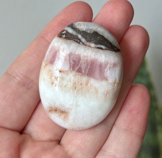 Beautiful Small Pink Aragonite Palm Stone From Pakistan