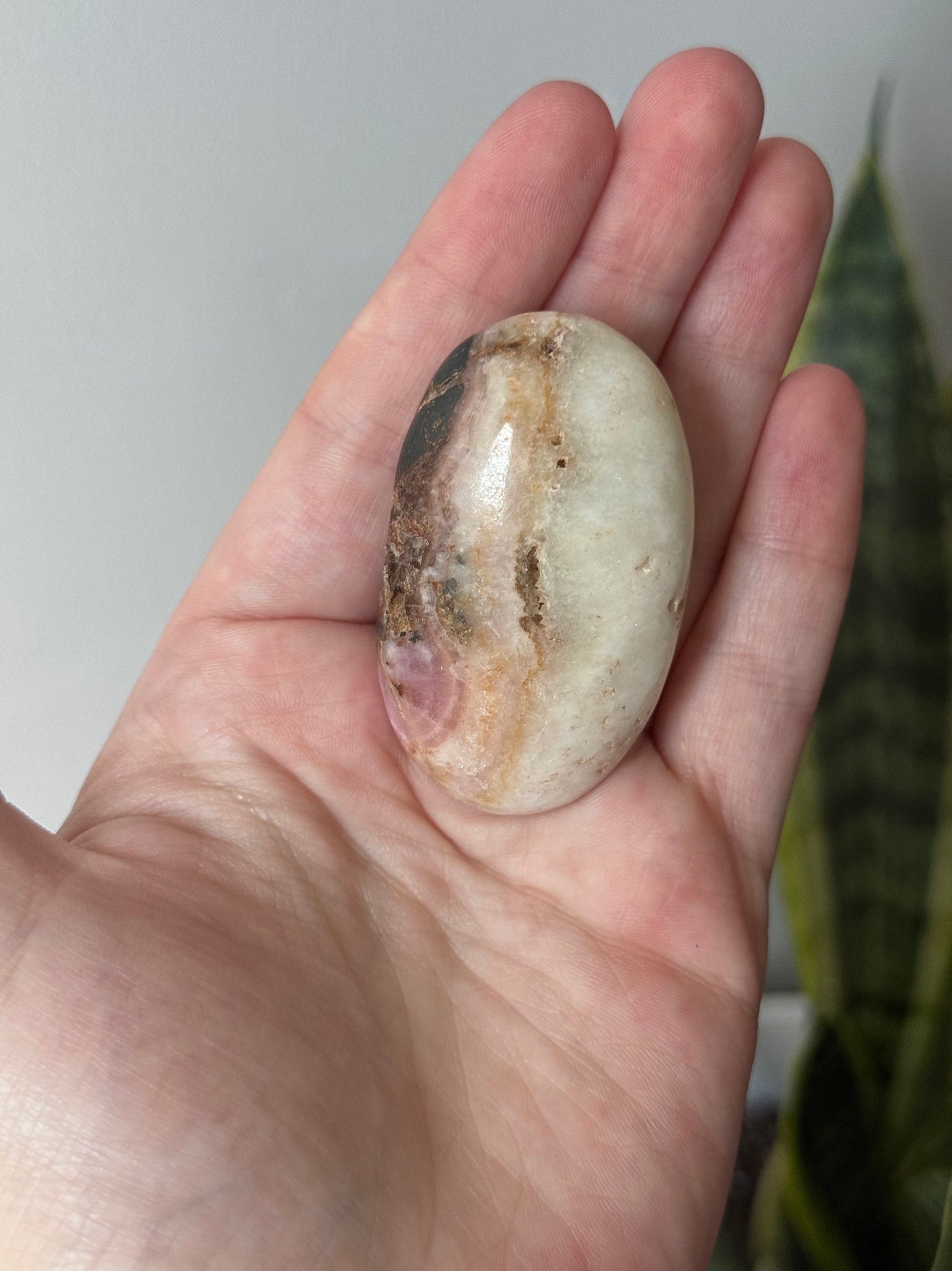 Beautiful Pink Aragonite Palm Stone From Pakistan
