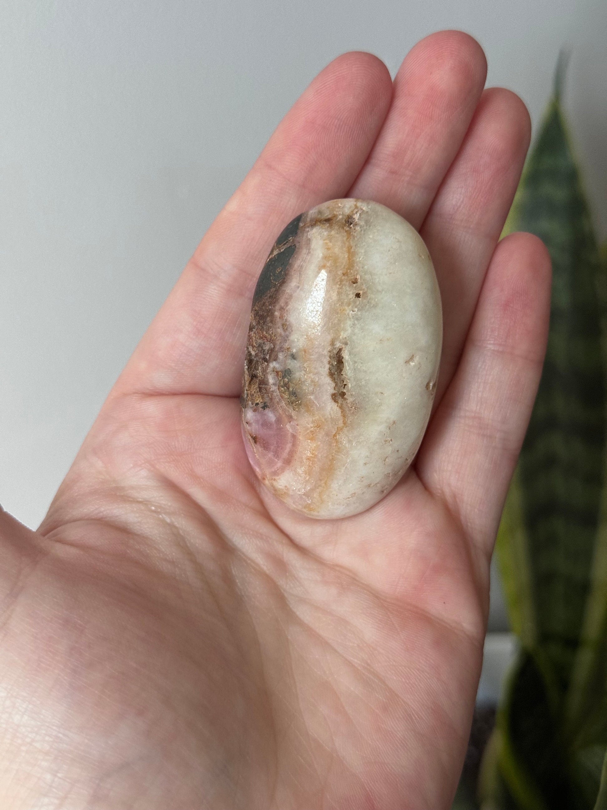 Beautiful Pink Aragonite Palm Stone From Pakistan