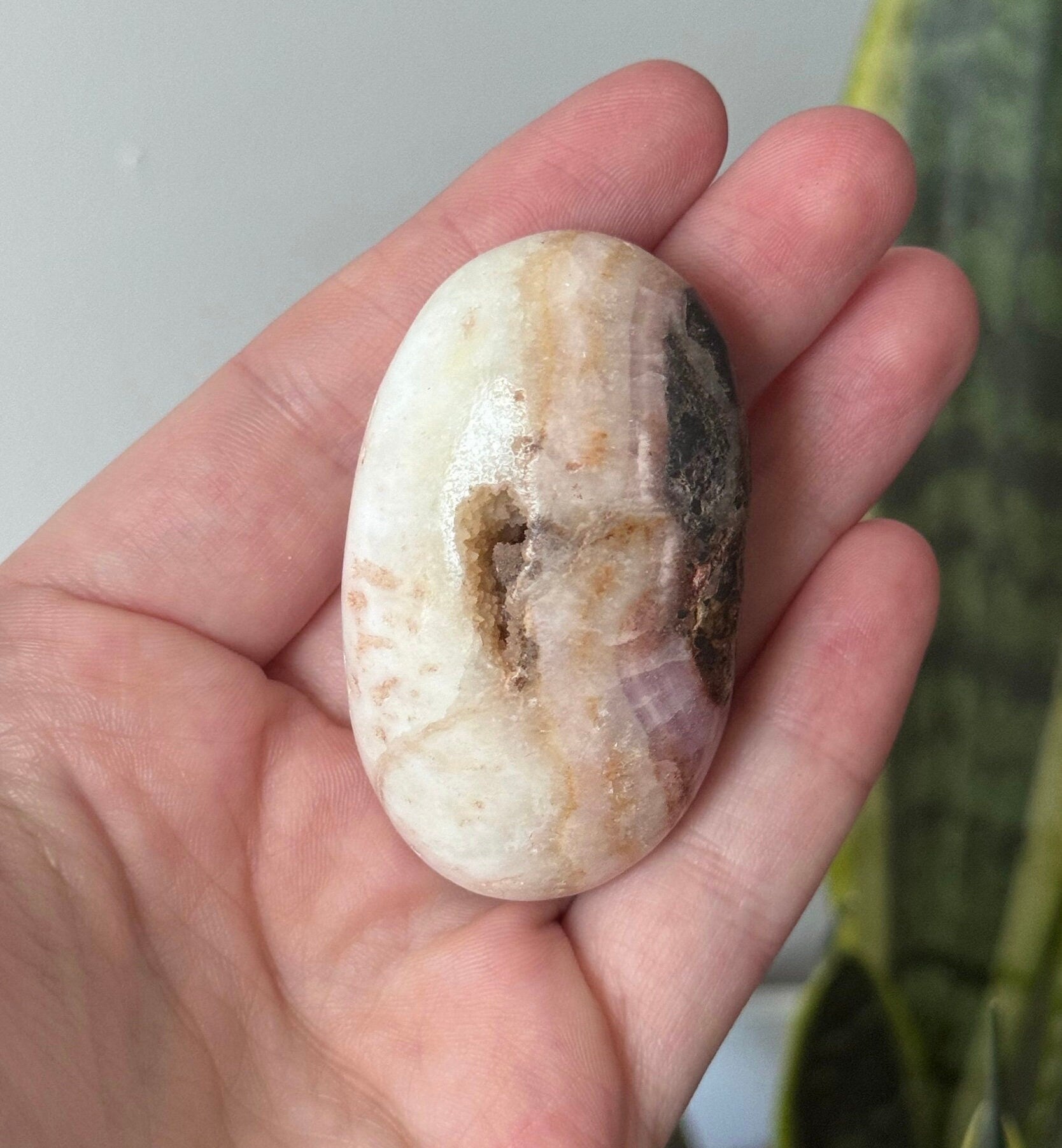 Beautiful Pink Aragonite Palm Stone From Pakistan