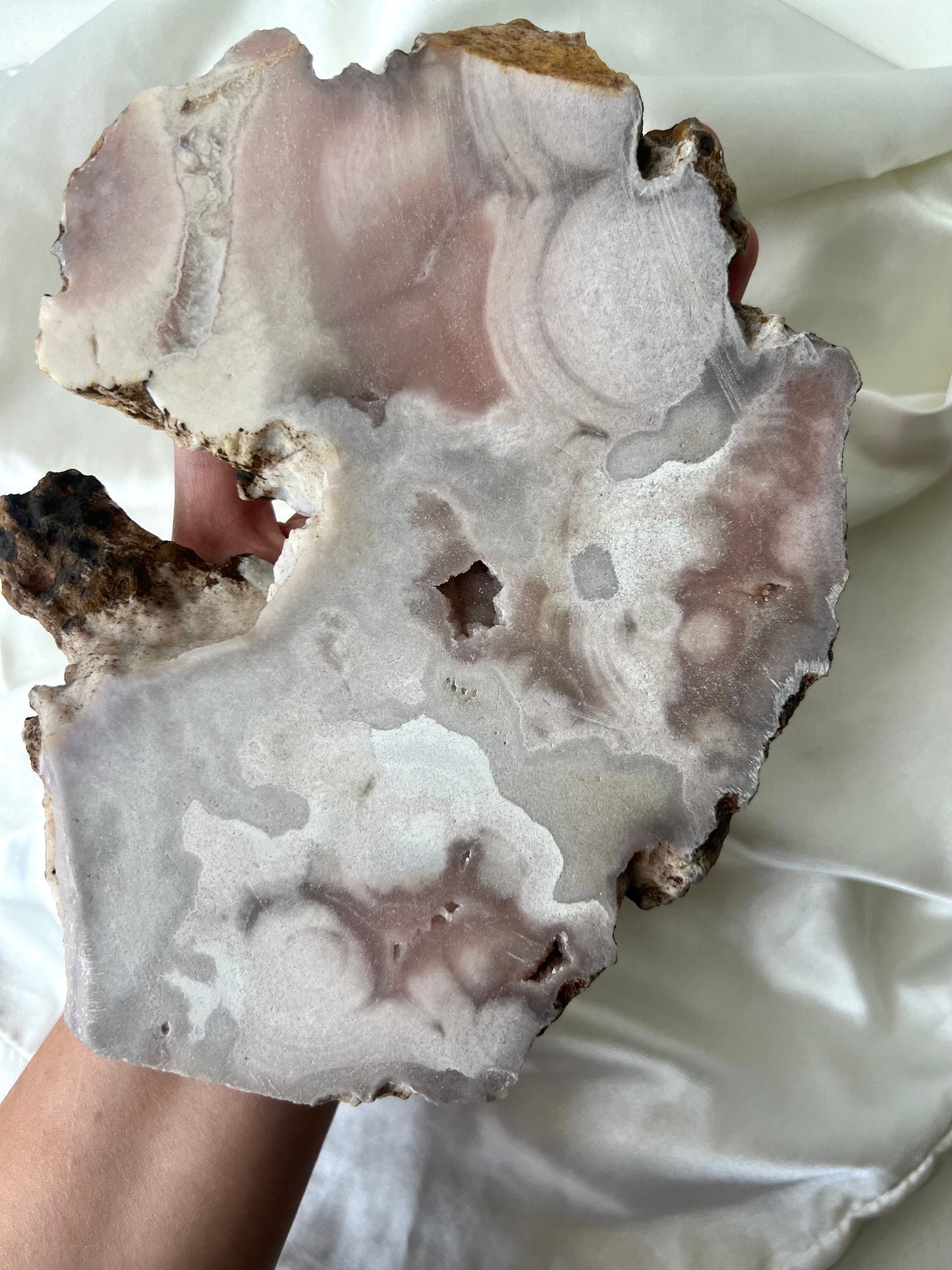 XL Gorgeous Druzy Pink Amethyst Slab with Display Stand from Brazil