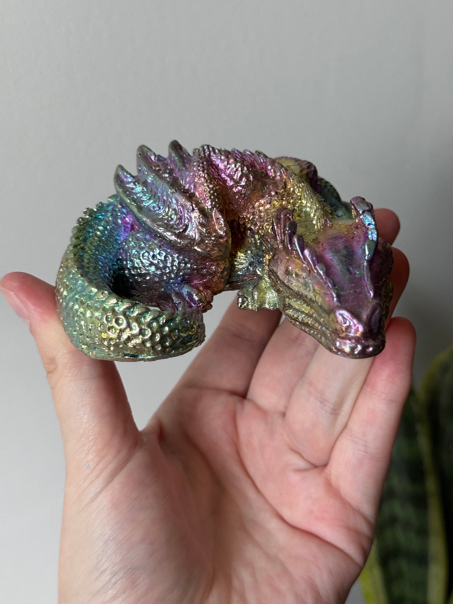 Stunning Bismuth Sleeping Dragon Carving | Rainbow Sleeping Dragon