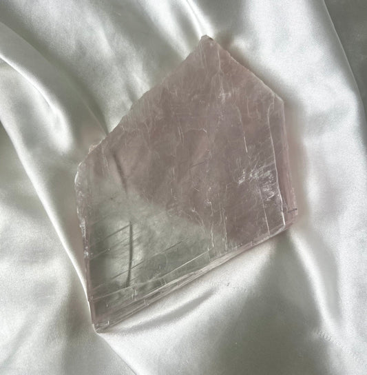 Gorgeous Pink Selenite Charging Plate | Pink Selenite Slab