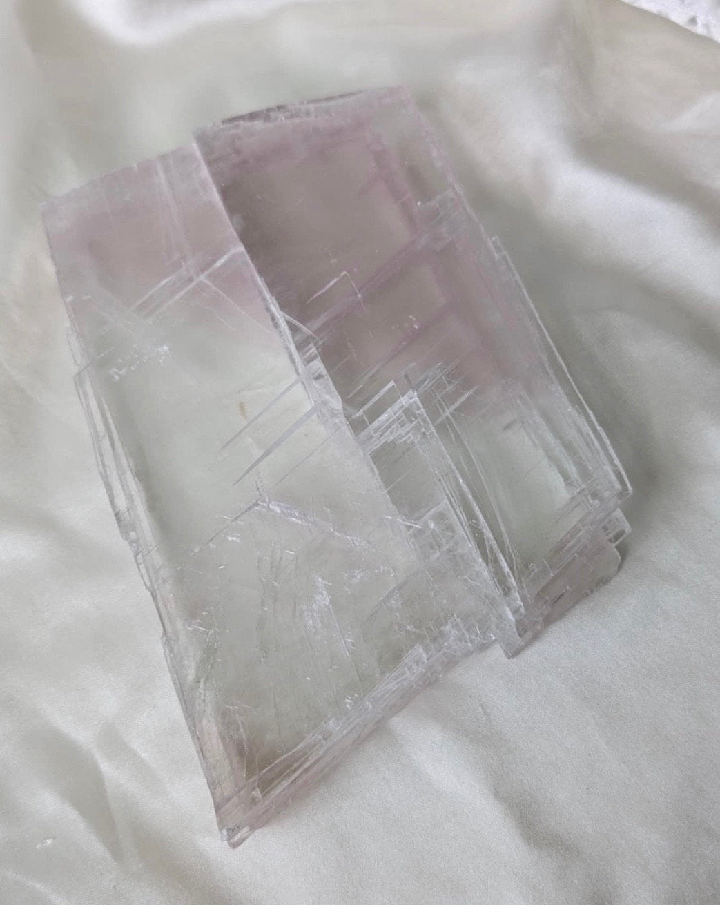 Gorgeous Pink Selenite Charging Plate | Pink Selenite Slab