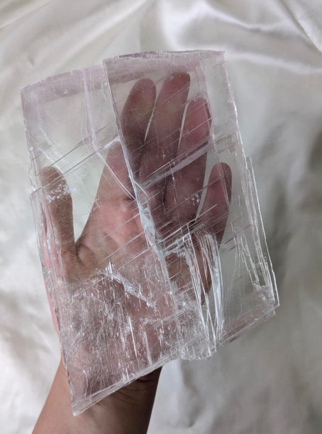 Gorgeous Pink Selenite Charging Plate | Pink Selenite Slab