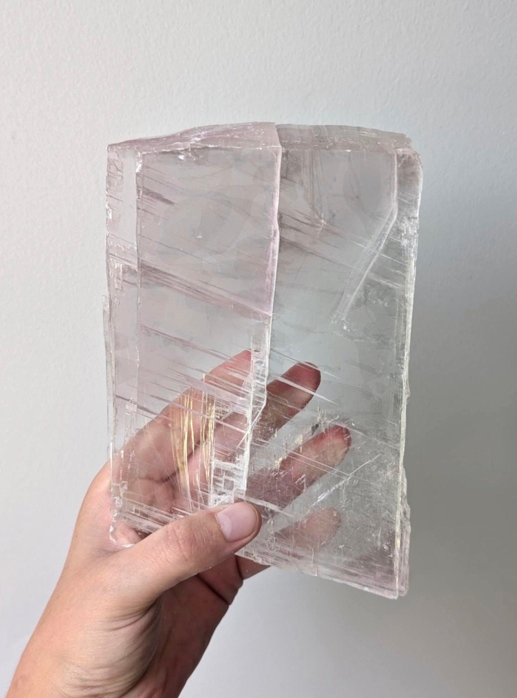 Gorgeous Pink Selenite Charging Plate | Pink Selenite Slab