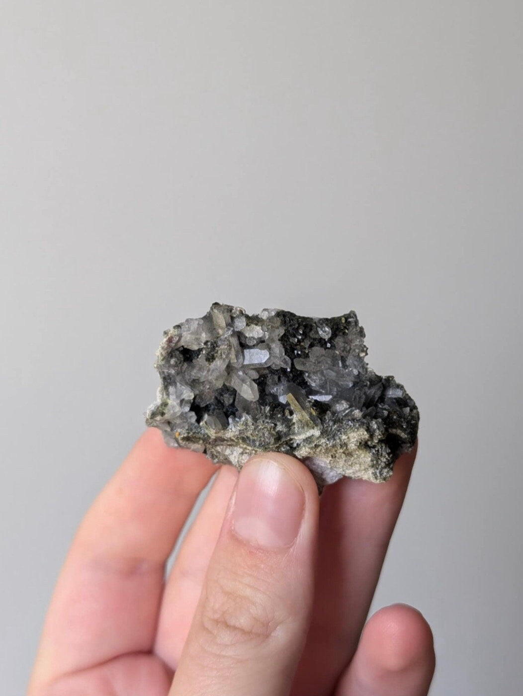 Gorgeous Epidote on Quartz Specimen Cluster