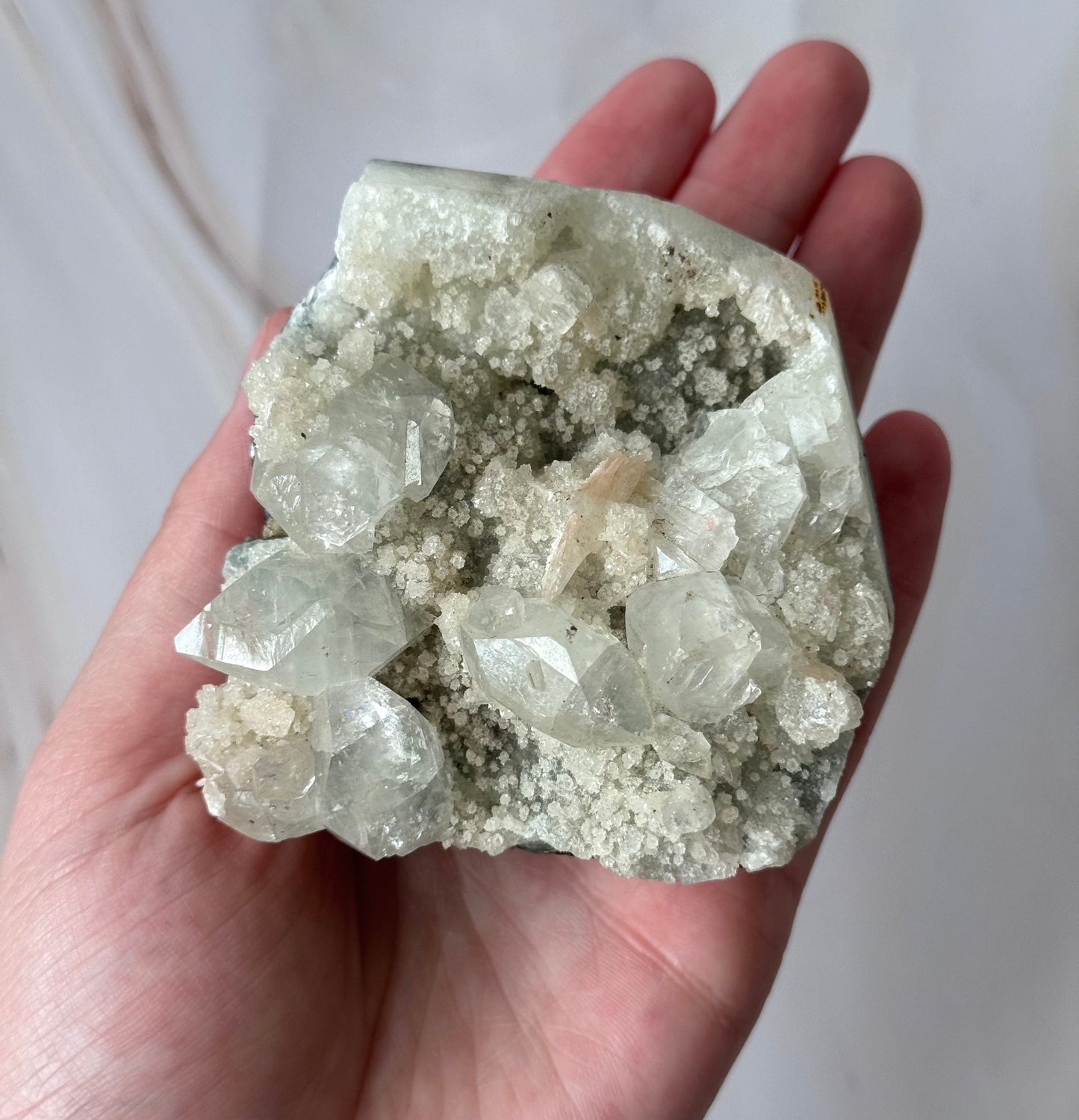 Gorgeous Apophyllite with Stilbite on Chalcedony Specimen from India
