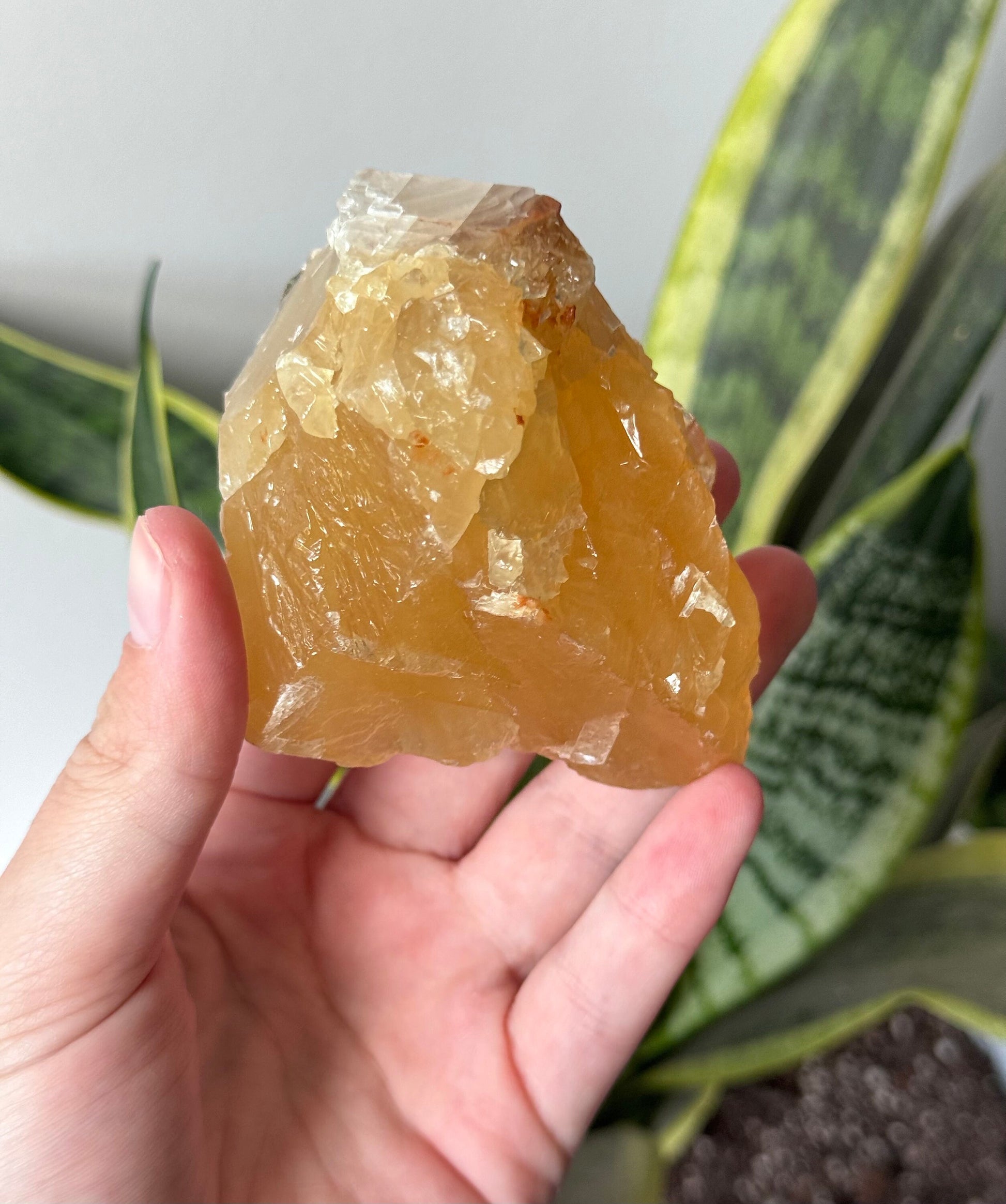 Beautiful Raw Honey Calcite Chunk from Mexico | Honey Calcite Specimen