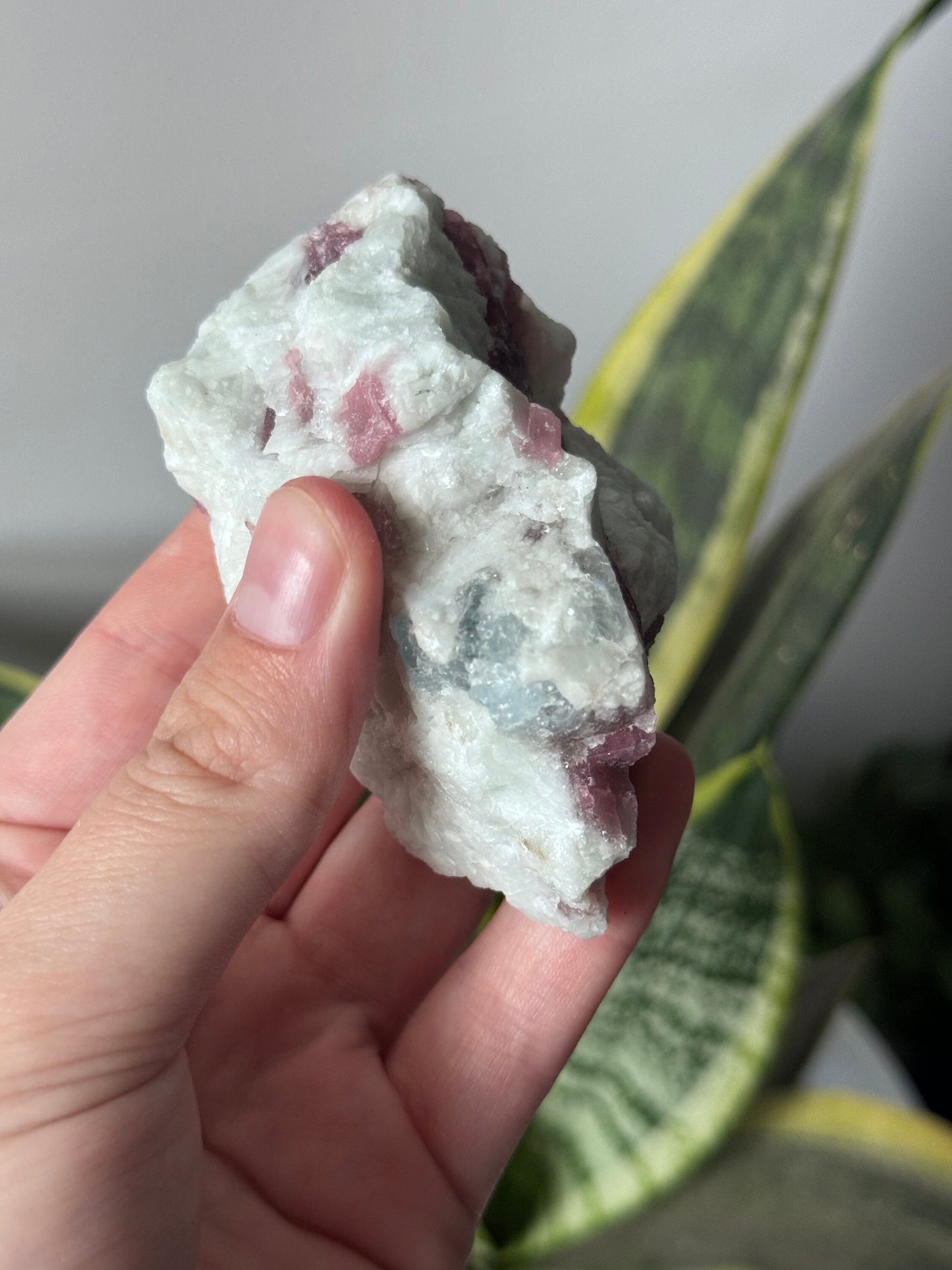 Gorgeous Pink Tourmaline on Albite with Aquamarine Specimen from Brazil