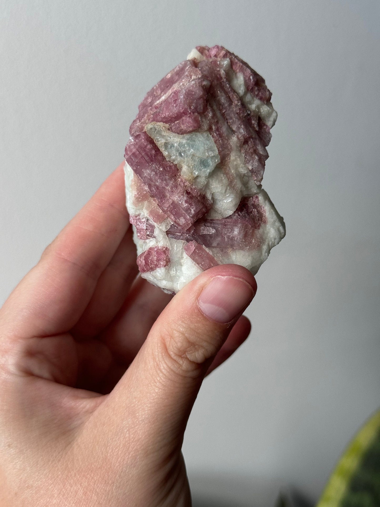 Gorgeous Pink Tourmaline on Albite with Aquamarine Specimen from Brazil