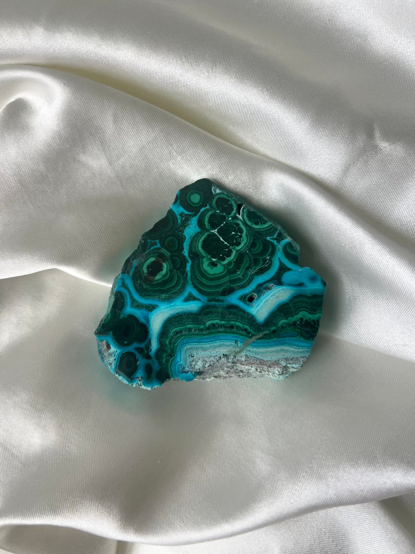 Gorgeous Malachite on Chrysocolla Mini Slab | Malachola Chrysocolla Malachite Slice