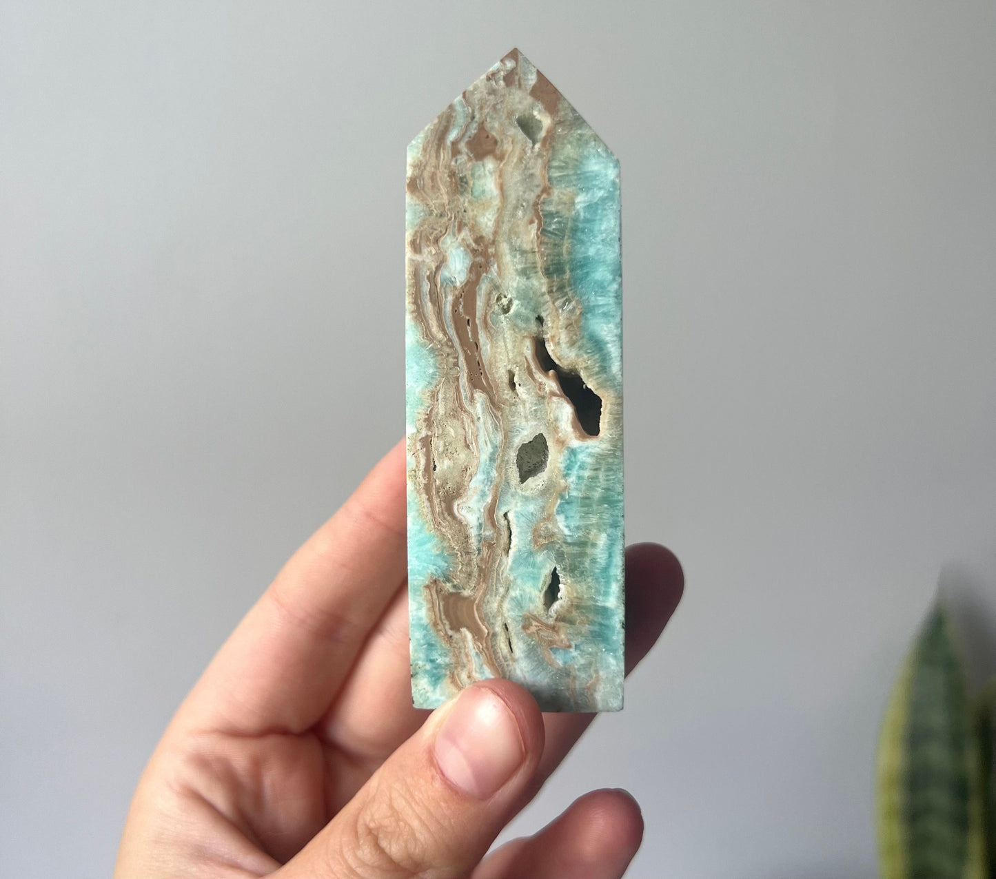 Beautiful Hemimorphite Tower |Blue Aragonite Brown Aragonite White Aragonite Tower
