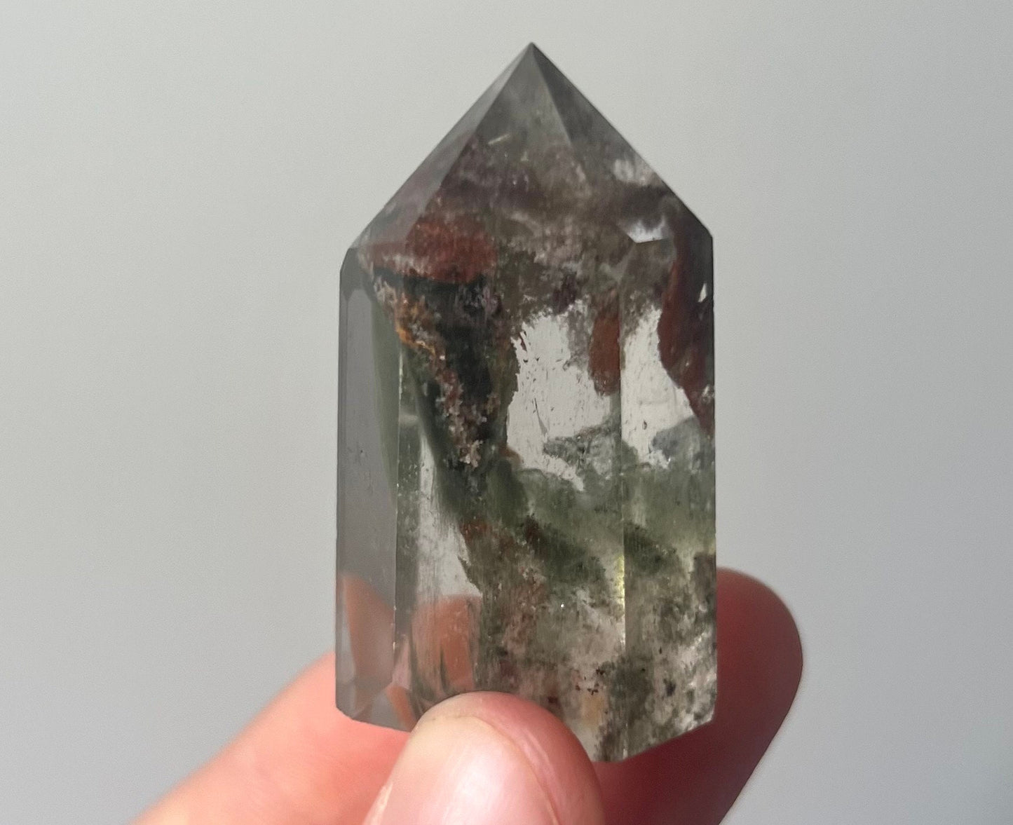 Gorgeous Garden Quartz Mini Tower with Chlorite Phantoms | Chlorite Quartz with Inclusions