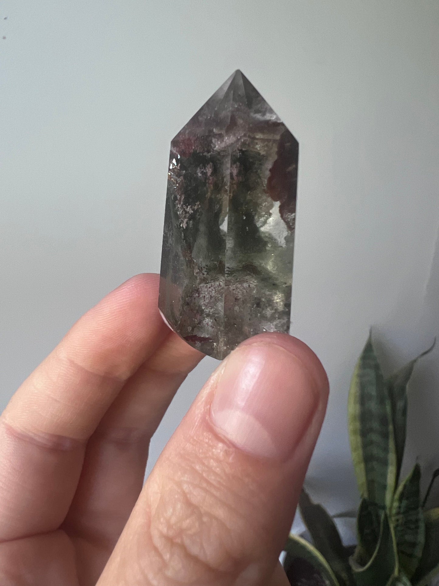Gorgeous Garden Quartz Mini Tower with Chlorite Phantoms | Chlorite Quartz with Inclusions