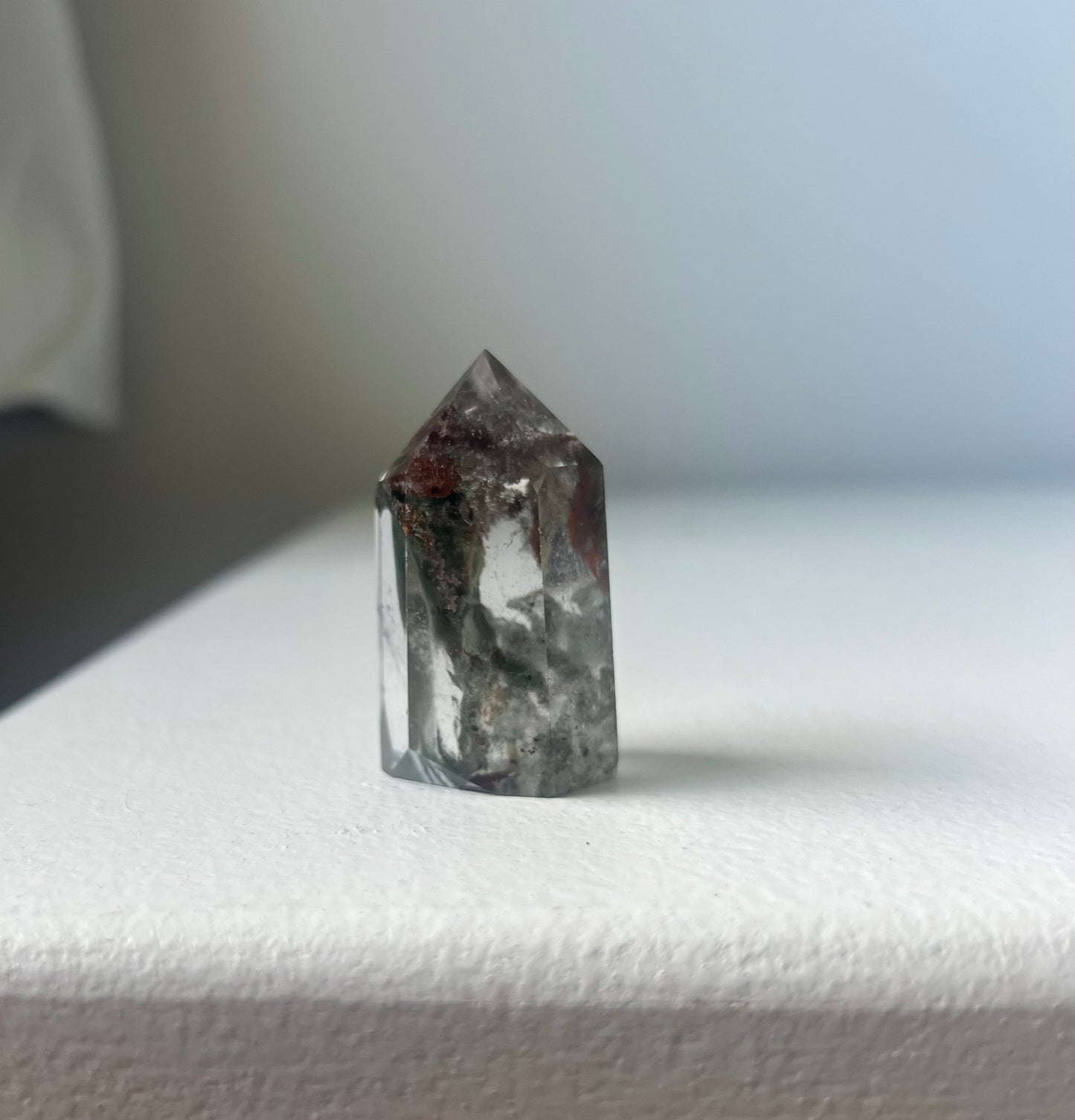Gorgeous Garden Quartz Mini Tower with Chlorite Phantoms | Chlorite Quartz with Inclusions
