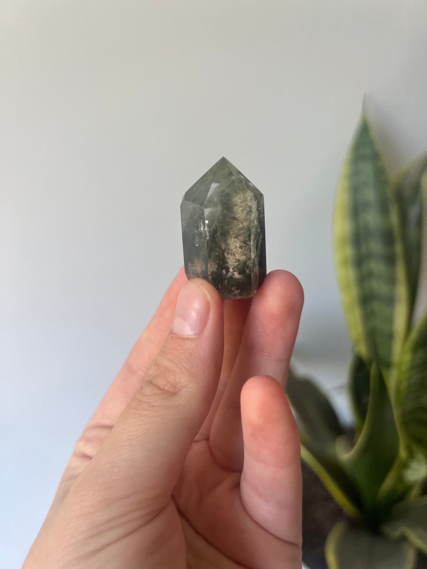 Gorgeous Garden Quartz Mini Tower with Chlorite Phantoms | Chlorite Quartz with Inclusions