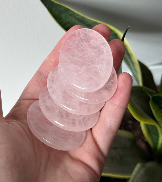 Gorgeous Rose Quartz Worry Stone Carvings | Thumb Stone Touch Stone Rose Quartz