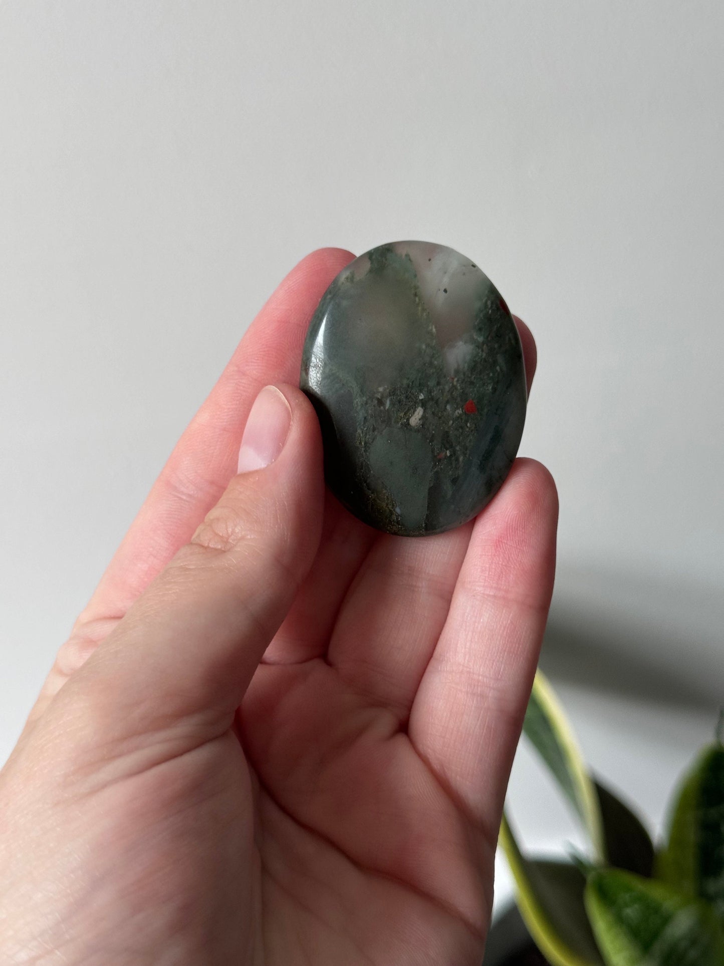 Gorgeous Bloodstone Jasper Worry Stone Carvings | Touch Stone Pocket Stone Thumb Stone