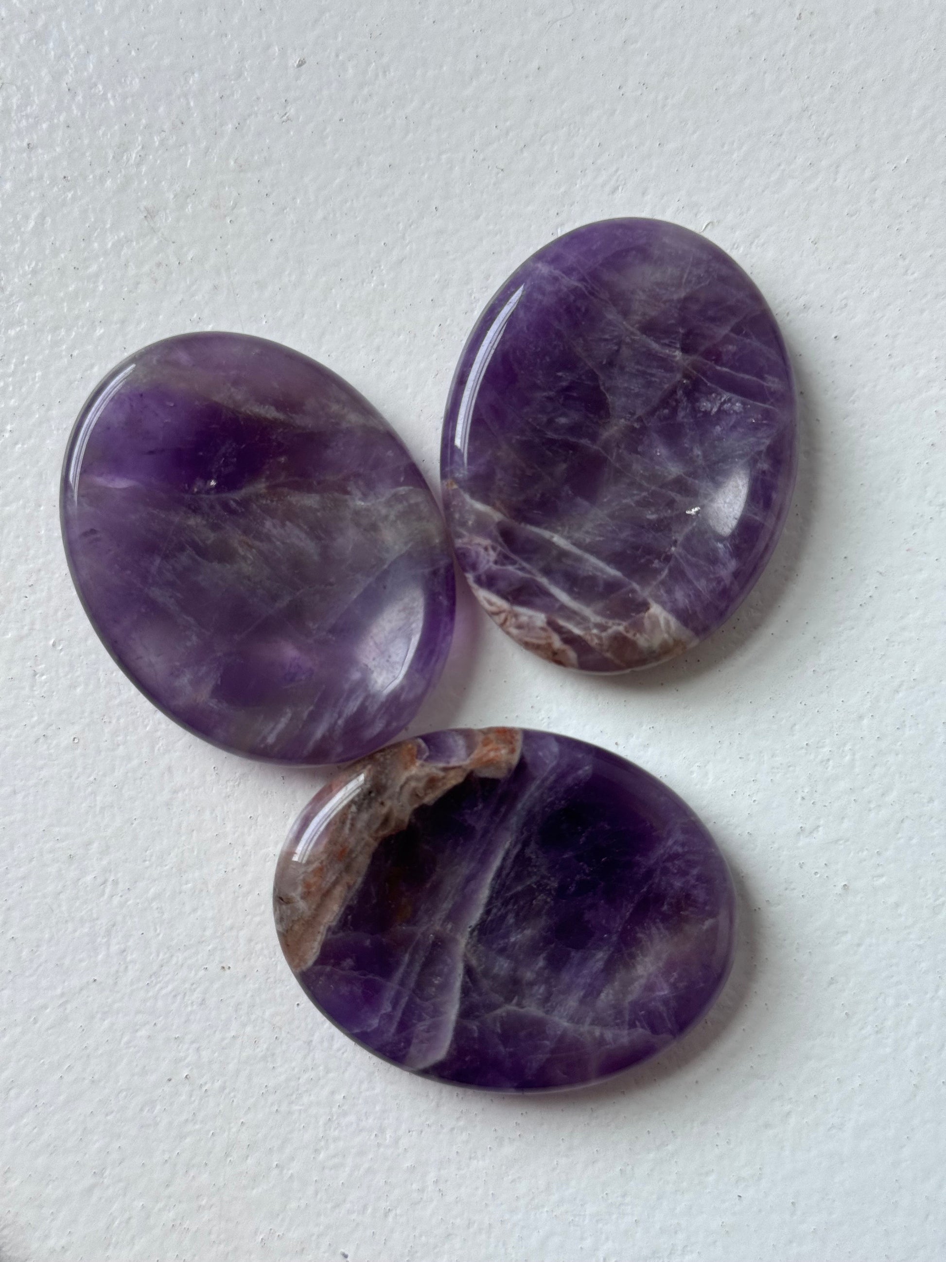 Gorgeous Amethyst Worry Stone Carving | Touch Stone Pocket Stone Thumb Stone
