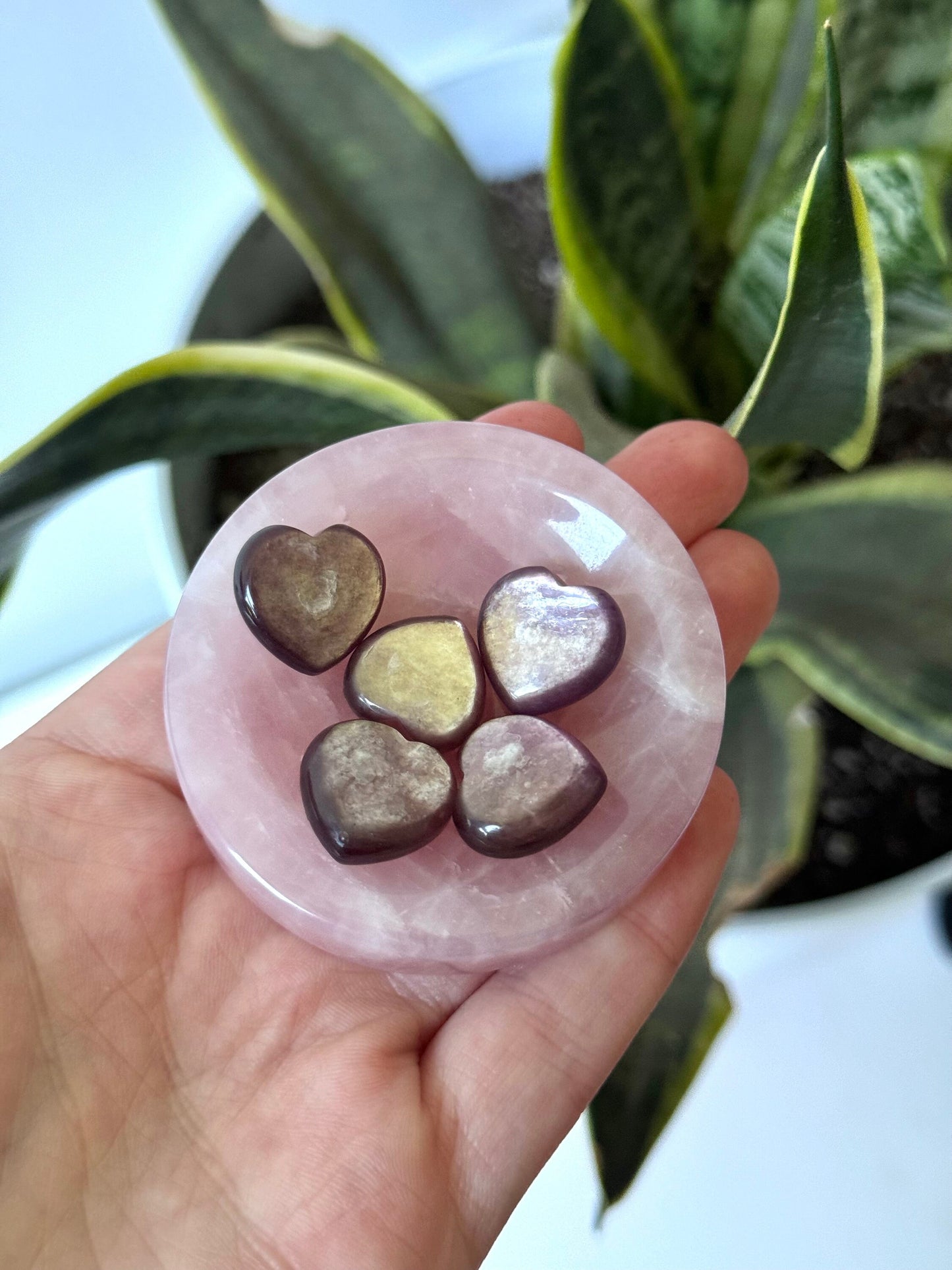 Gorgeous High Grade Lepidolite Mini Heart Carvings | Flashy Lepidolite Hearts