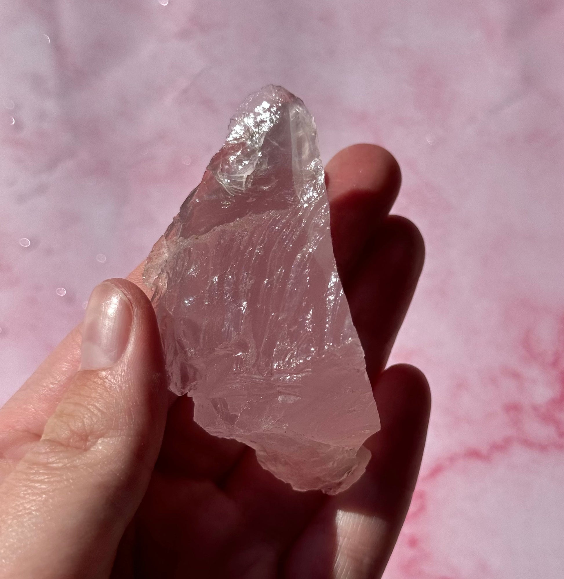Gorgeous High Quality Rose Quartz Chunk with Rainbows from Brazil | Raw Rose Quartz